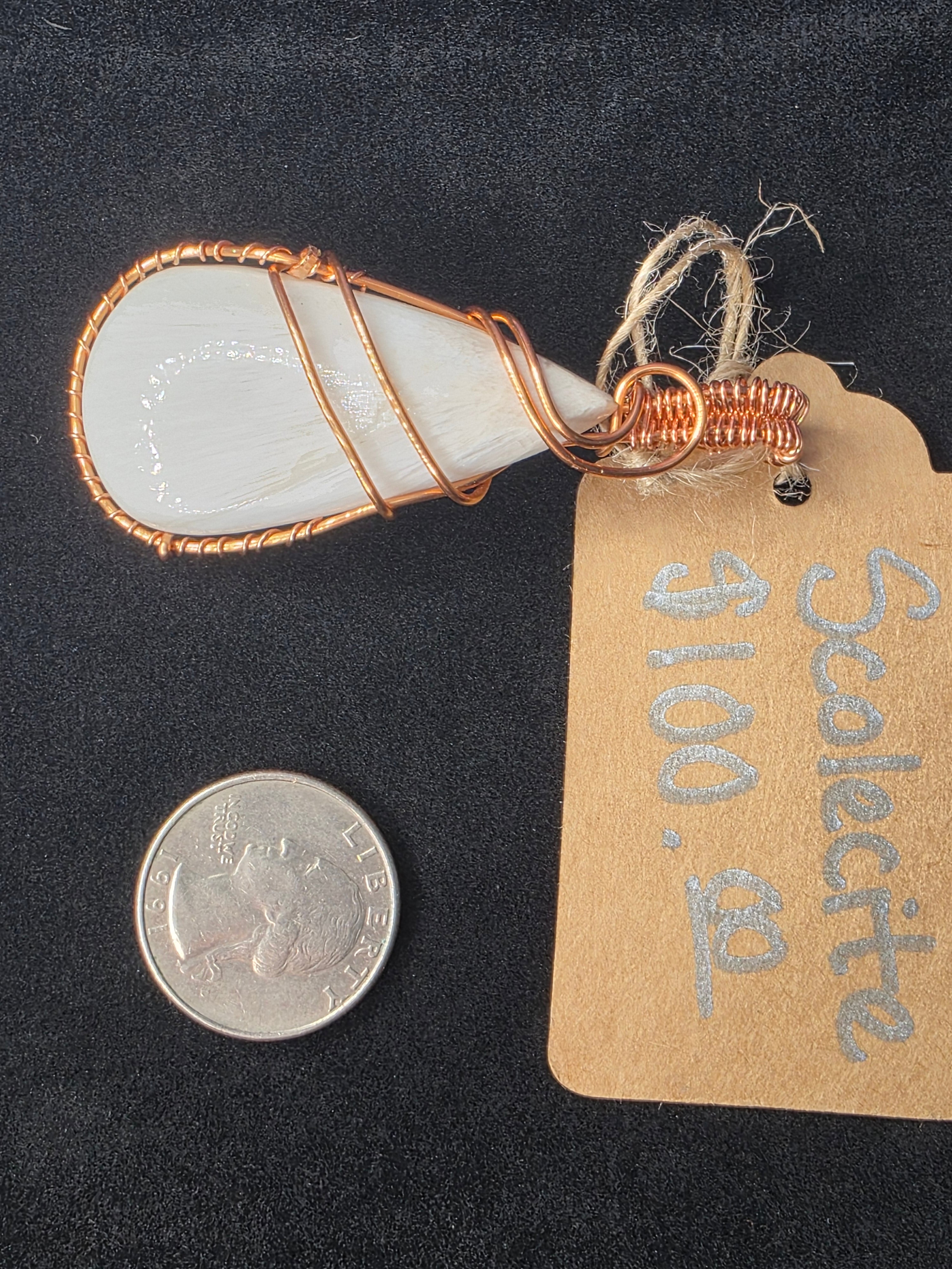 Scolecite Teardrop Pendant