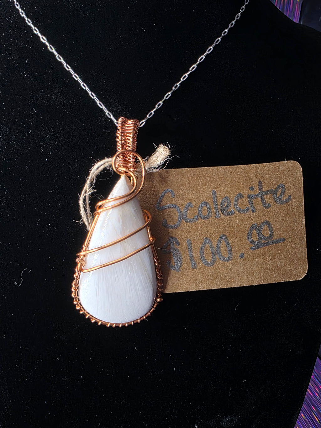 Scolecite Teardrop Pendant