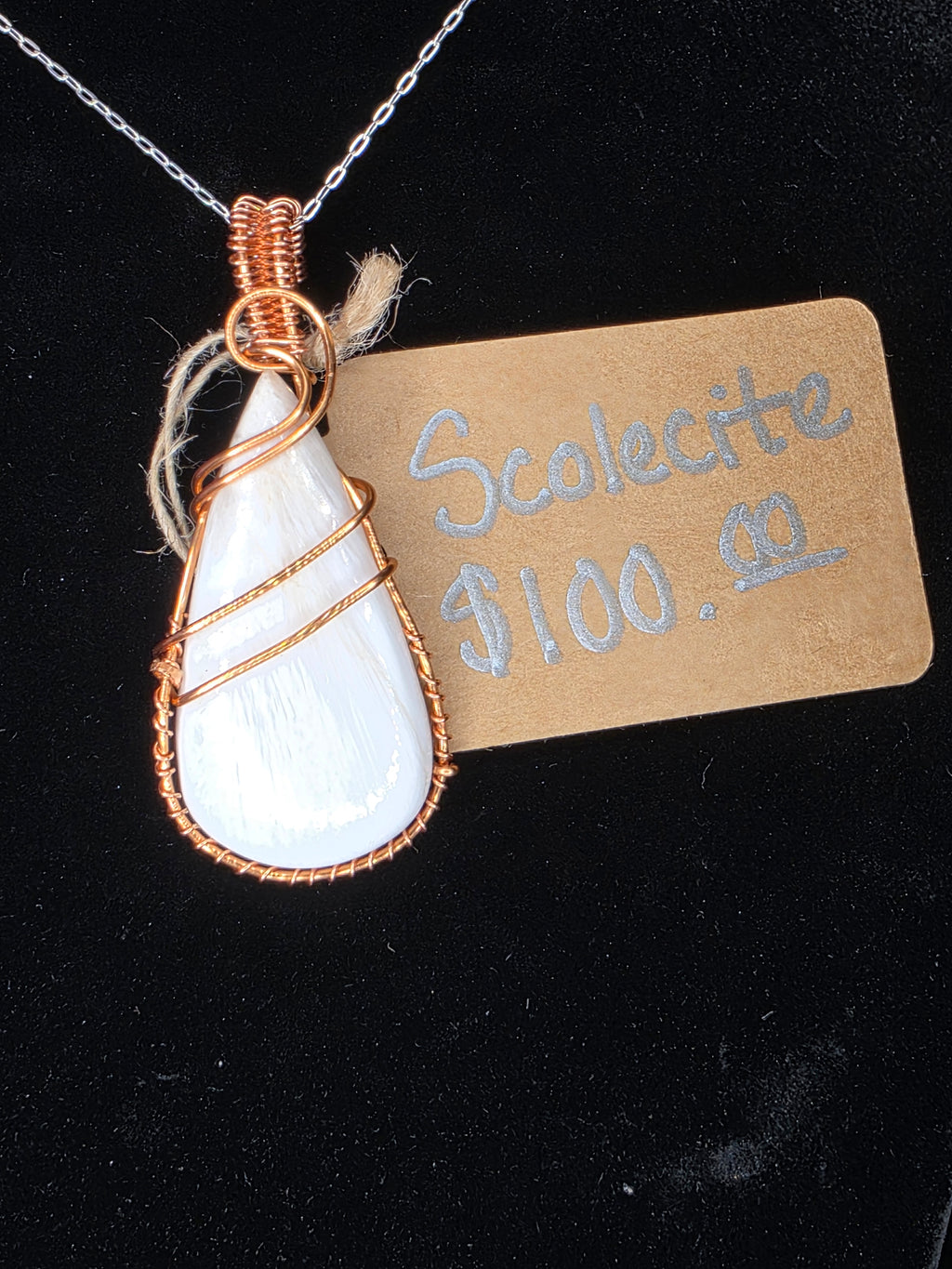 Scolecite Teardrop Pendant