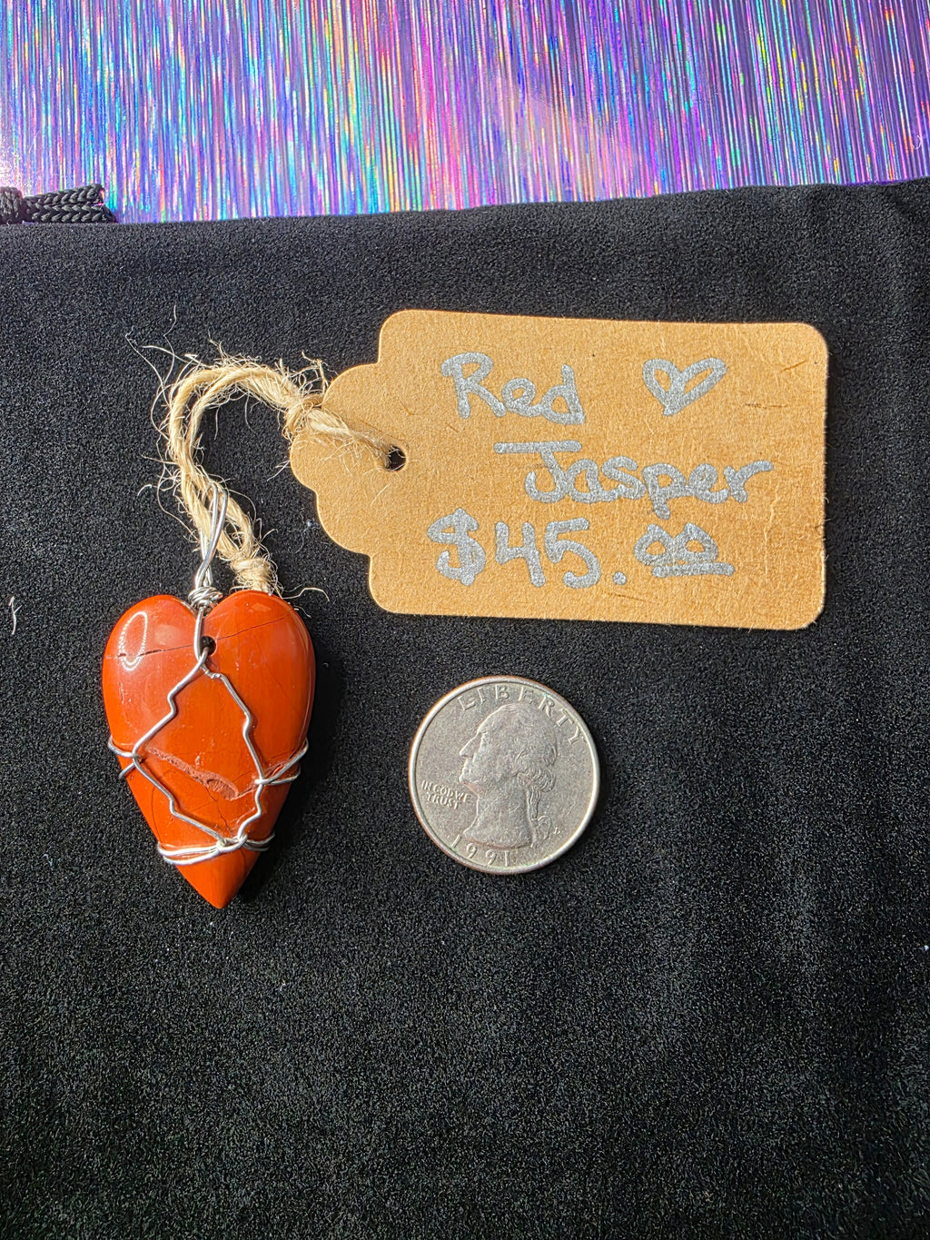 Red Jasper Heart Pendant