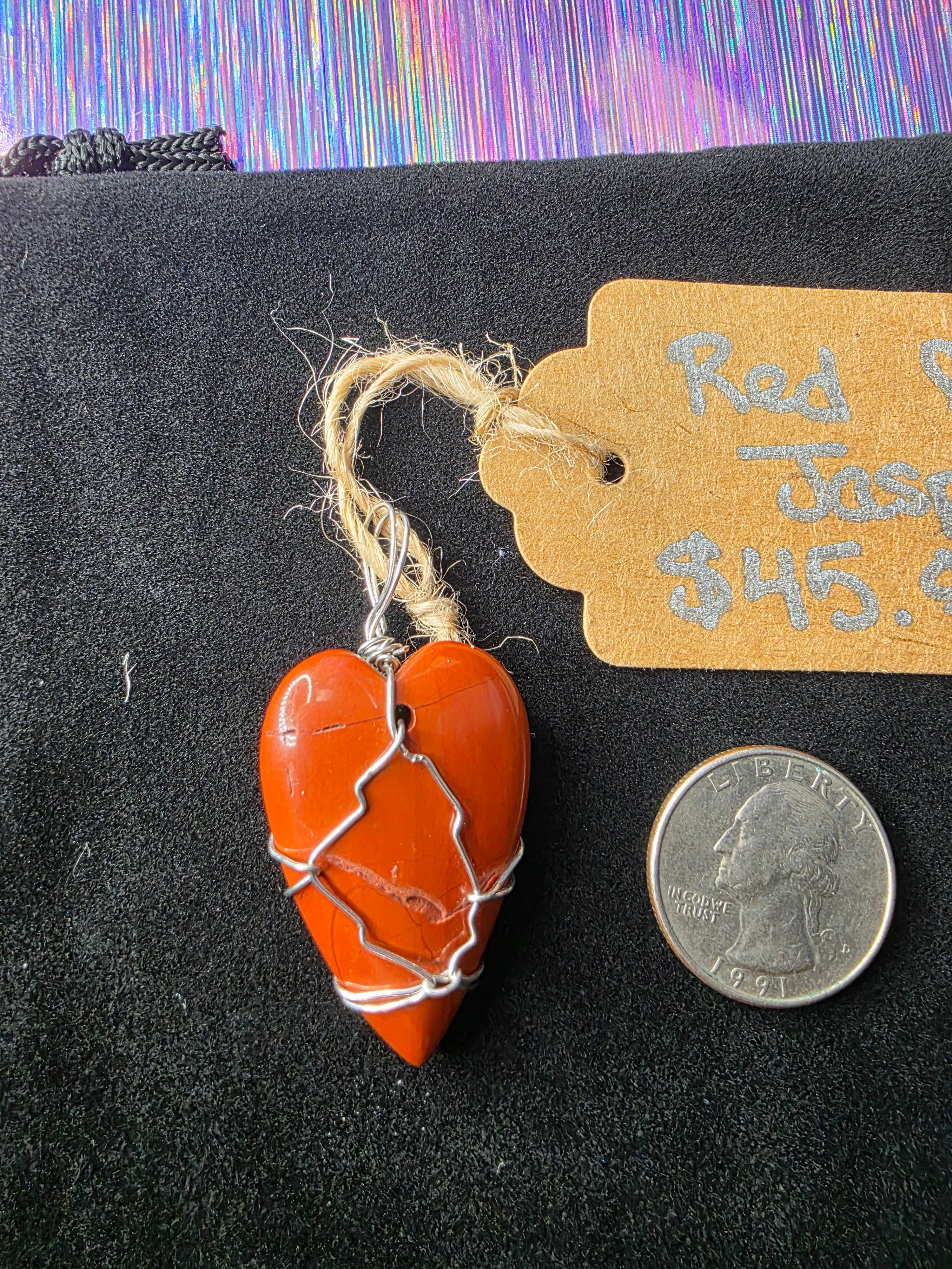 Red Jasper Heart Pendant