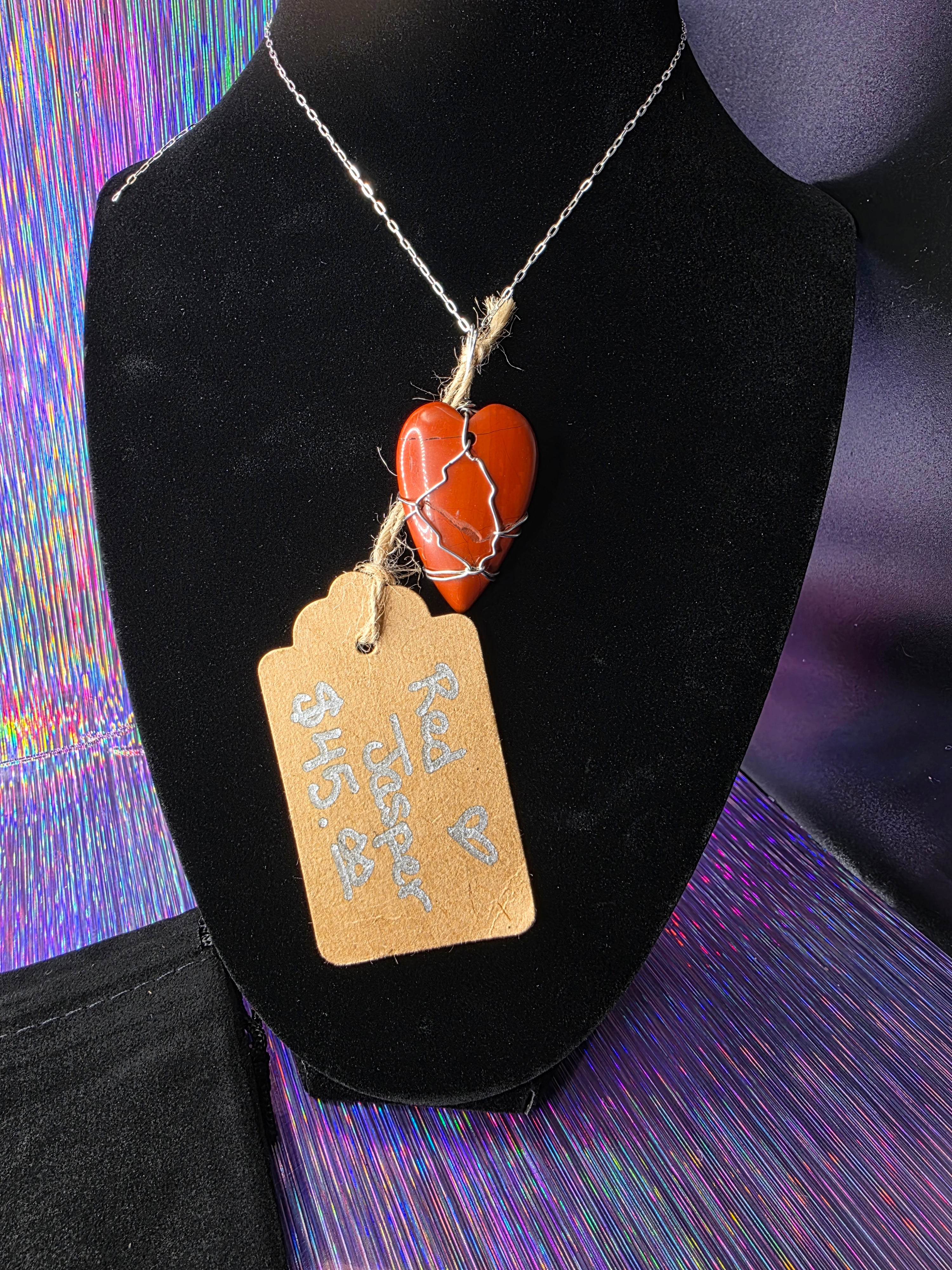 Red Jasper Heart Pendant
