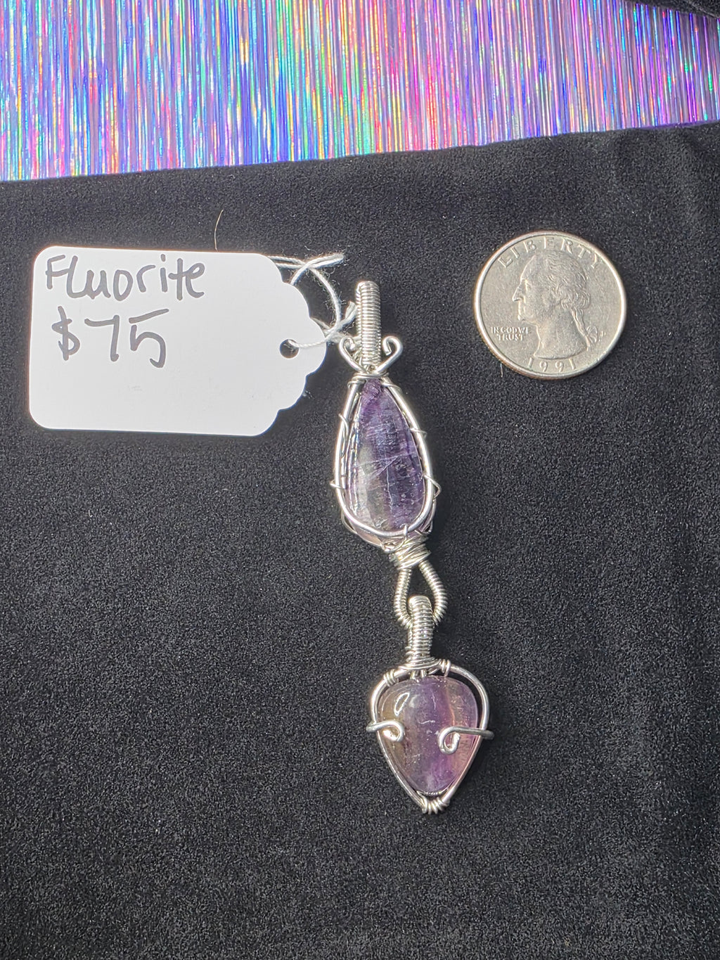 Double Fluorite Pendant