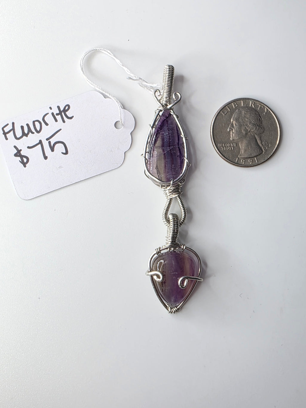 Double Fluorite Pendant