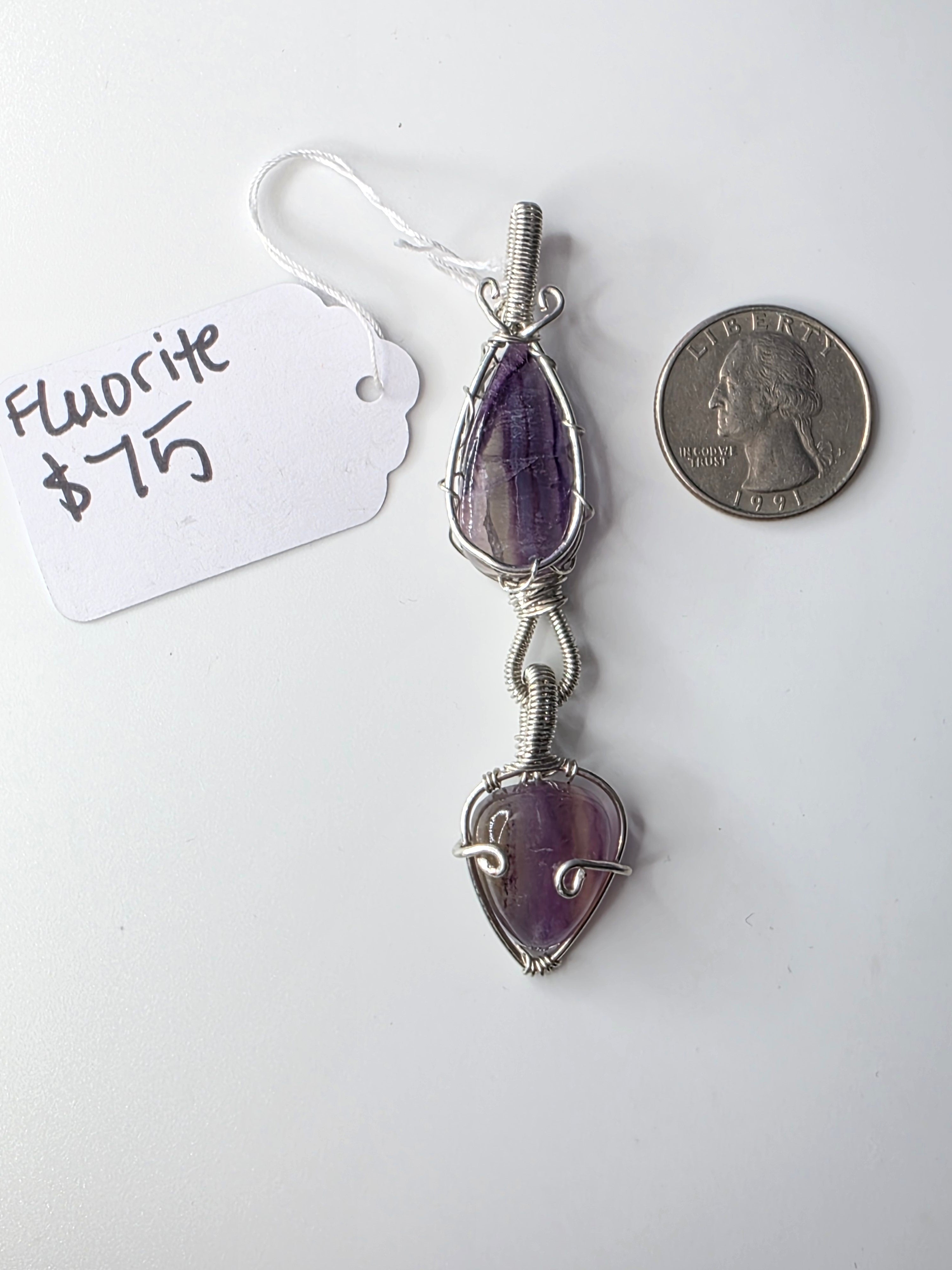 Double Fluorite Pendant