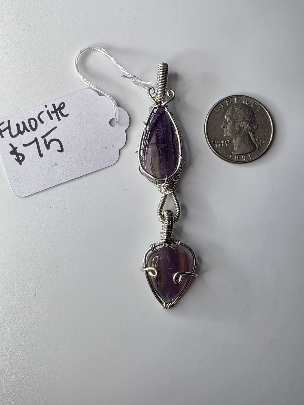 Double Fluorite Pendant