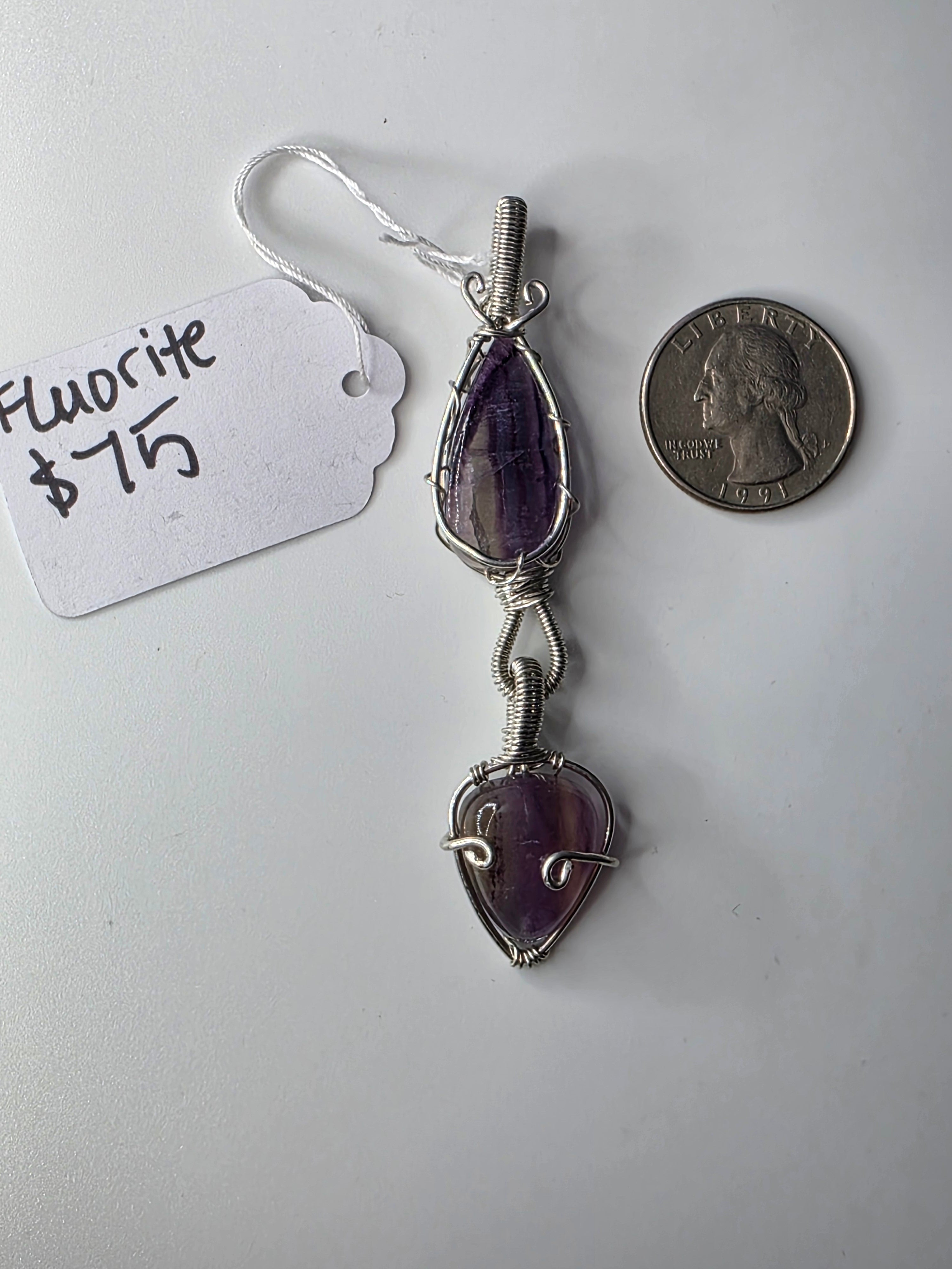 Double Fluorite Pendant