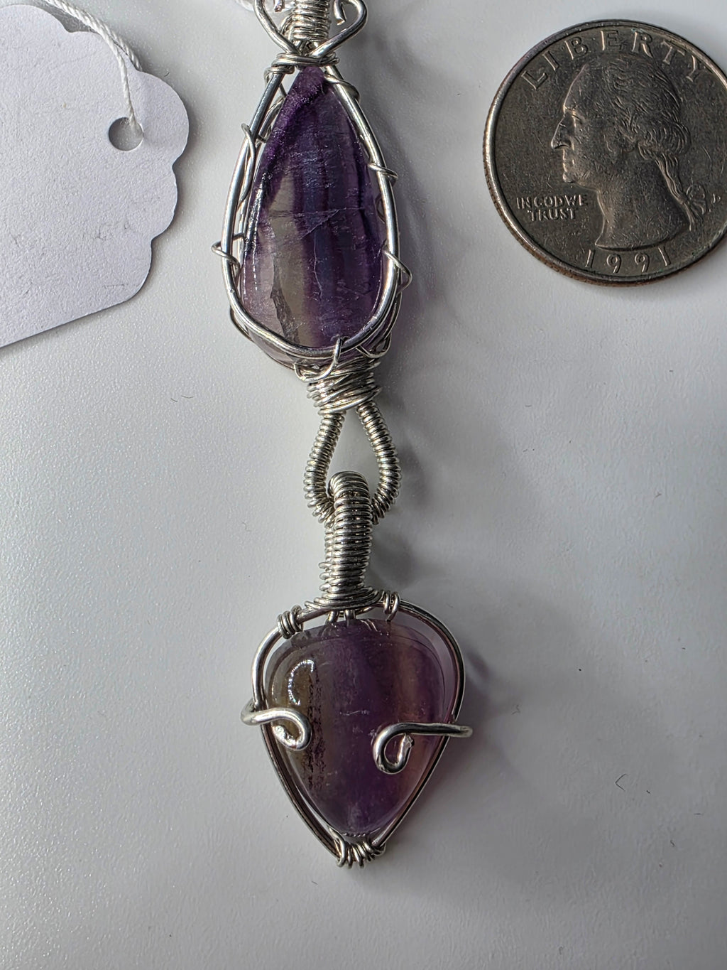 Double Fluorite Pendant
