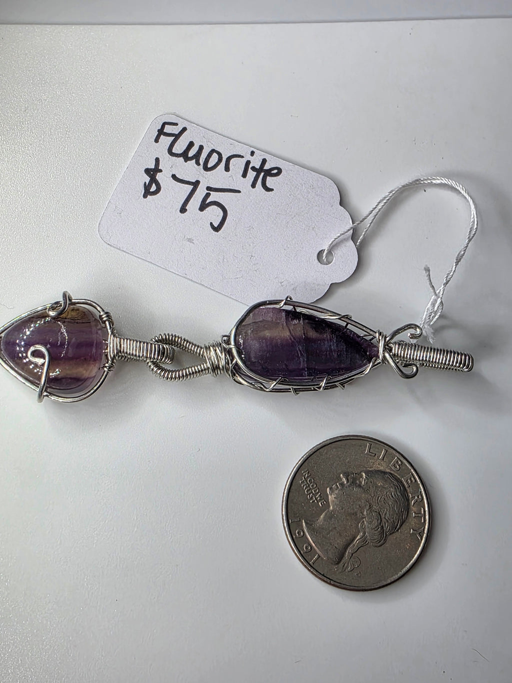 Double Fluorite Pendant