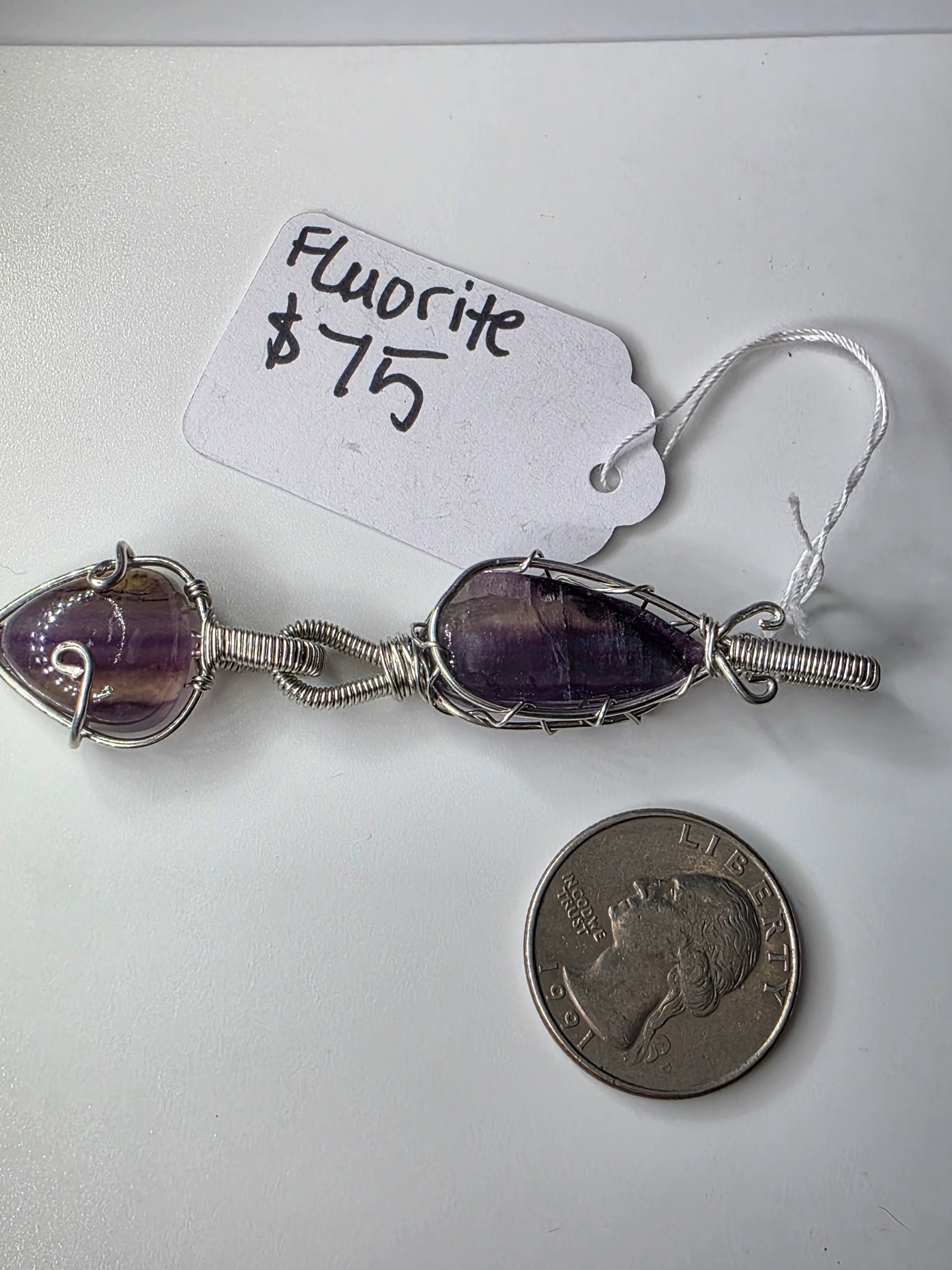 Double Fluorite Pendant