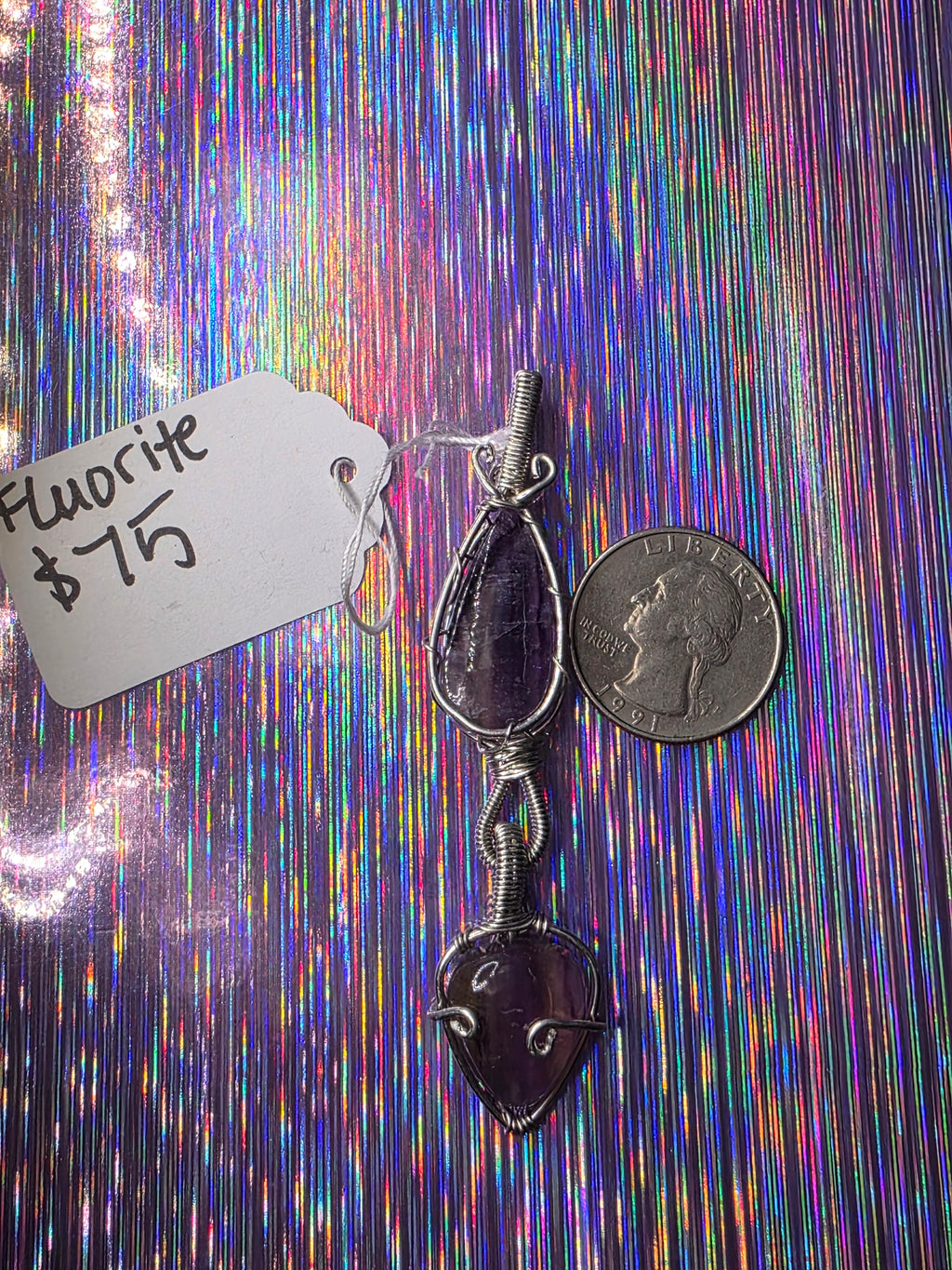 Double Fluorite Pendant