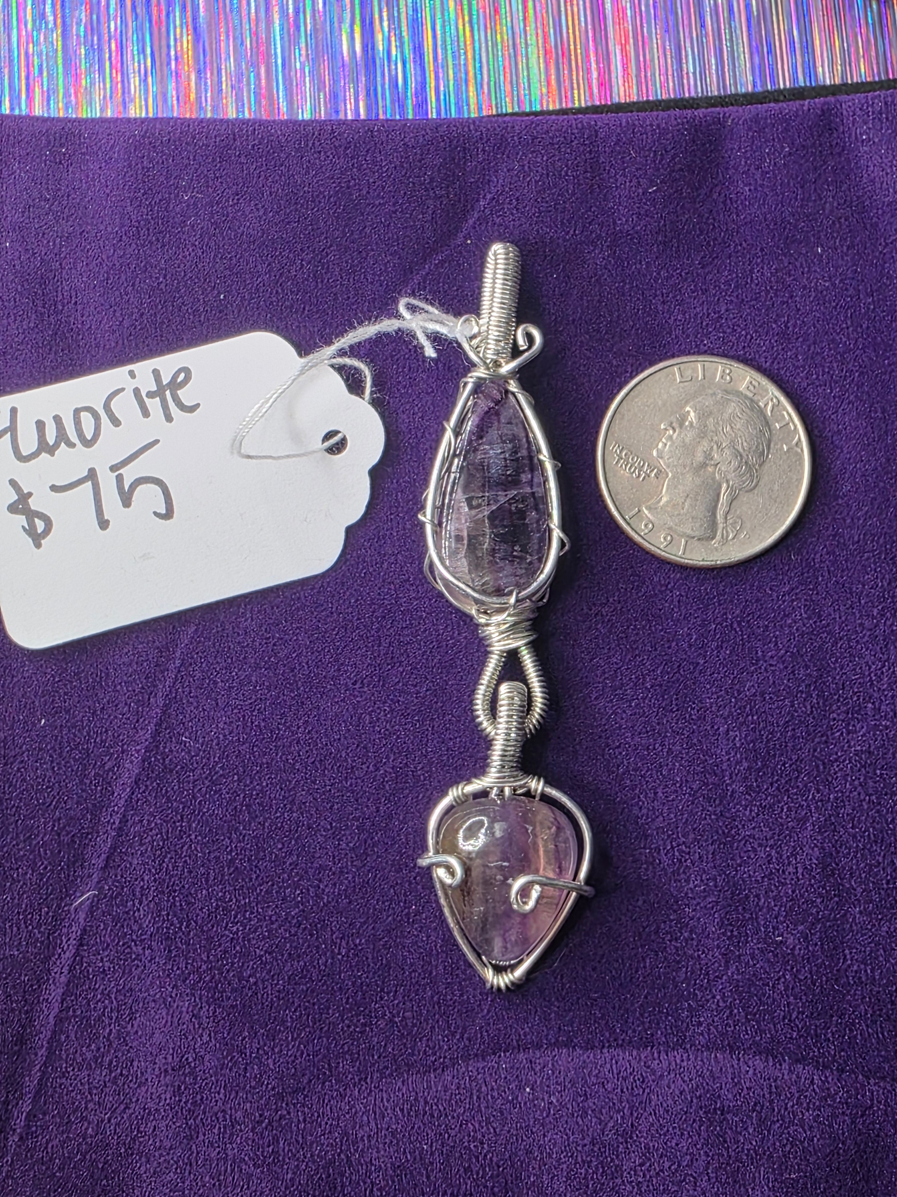 Double Fluorite Pendant