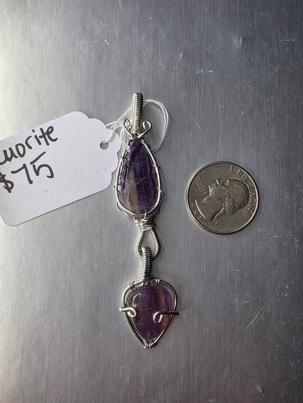 Double Fluorite Pendant