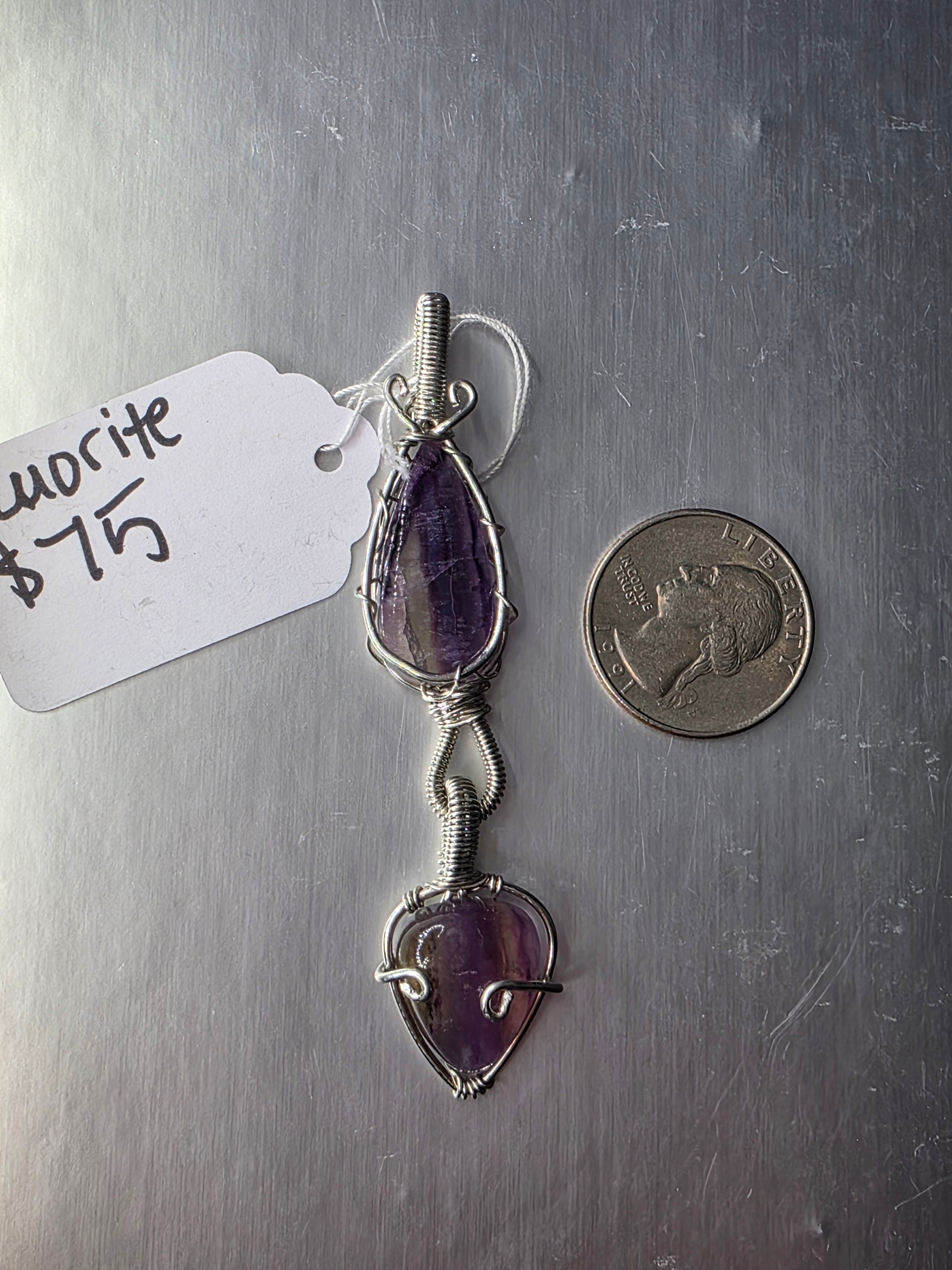 Double Fluorite Pendant