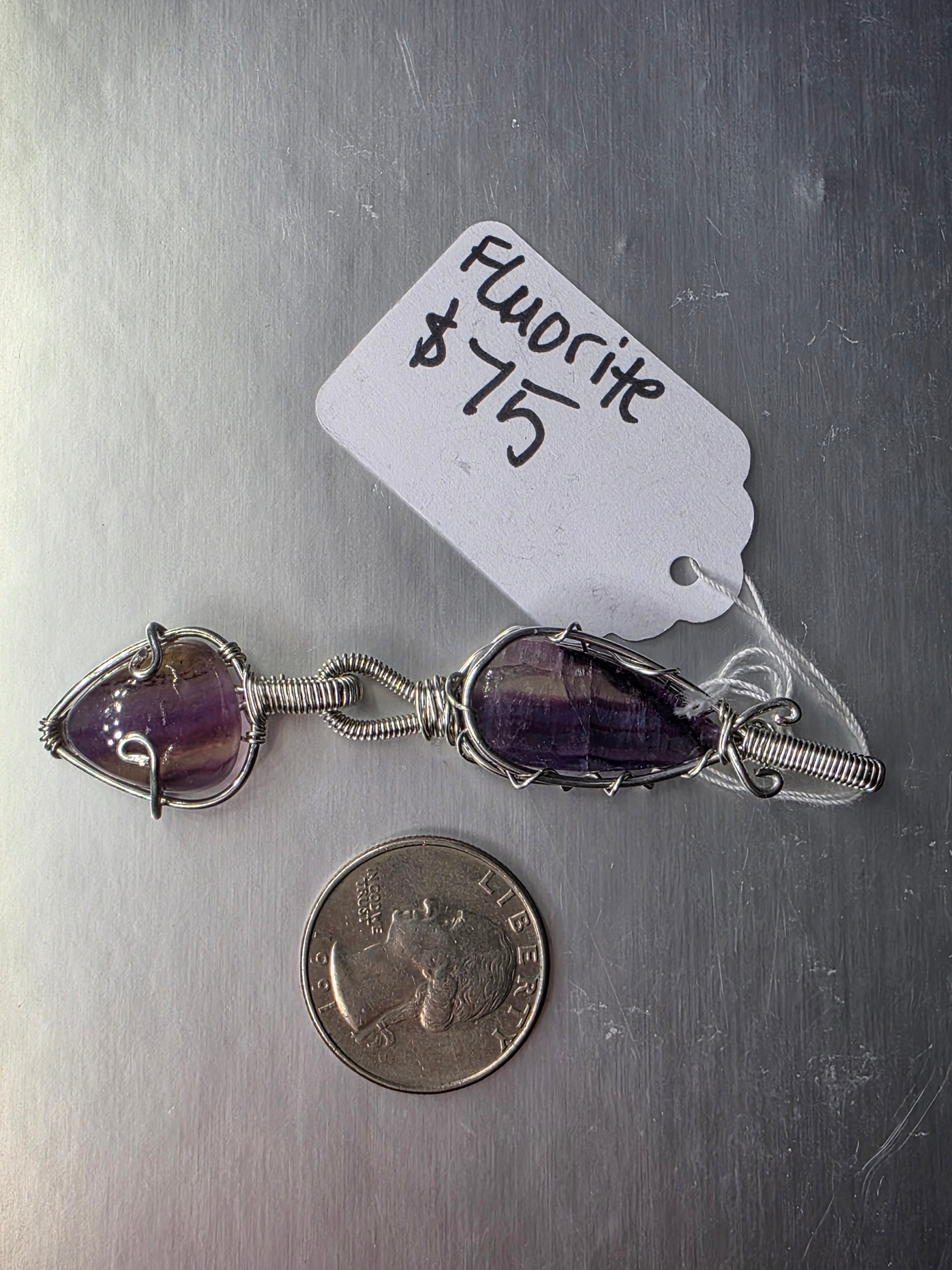 Double Fluorite Pendant