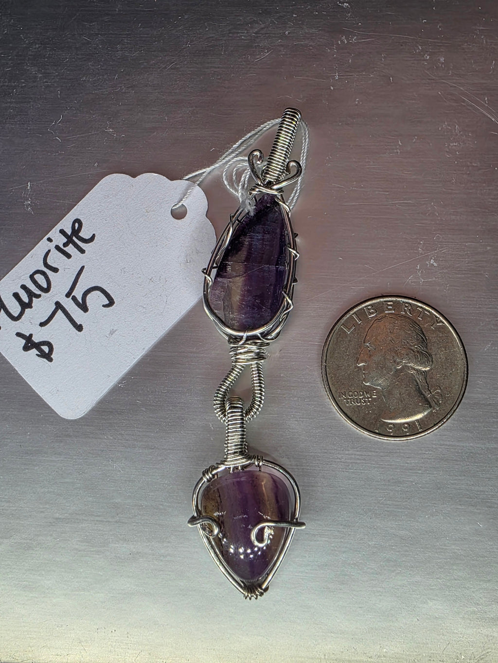 Double Fluorite Pendant