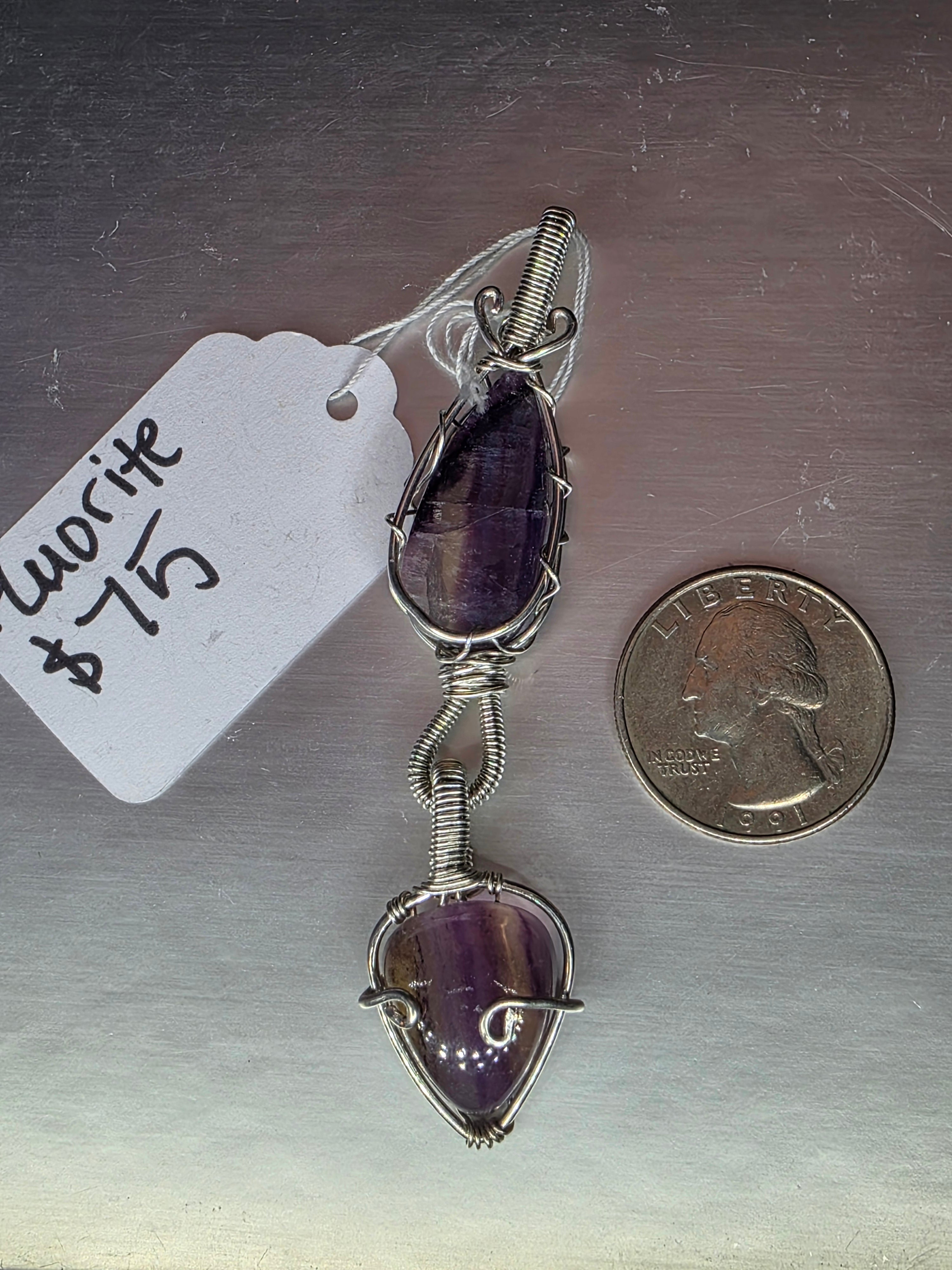 Double Fluorite Pendant