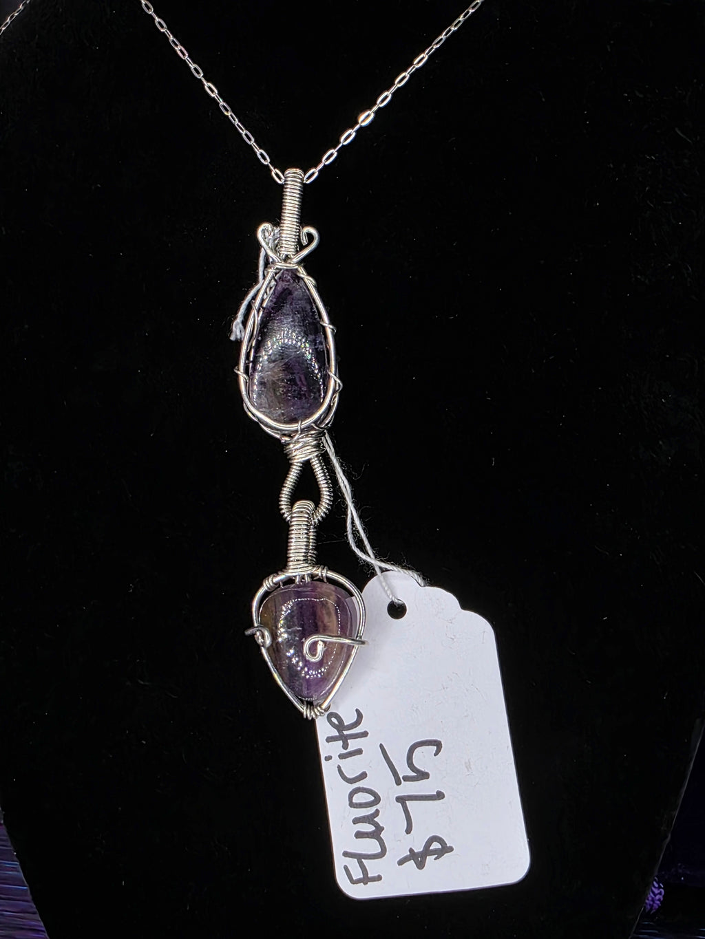 Double Fluorite Pendant