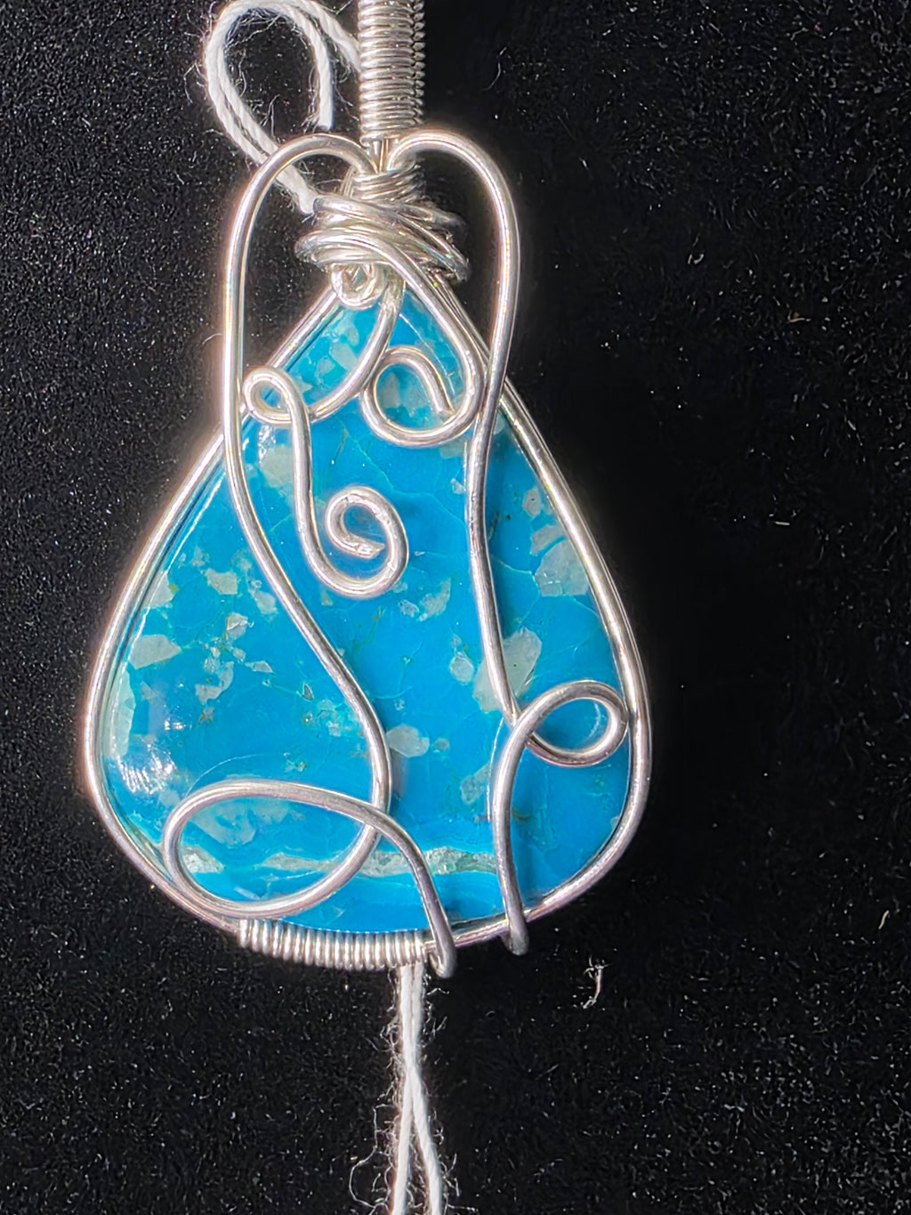 Chrysocolla Shattuckite Teardrop Pendant