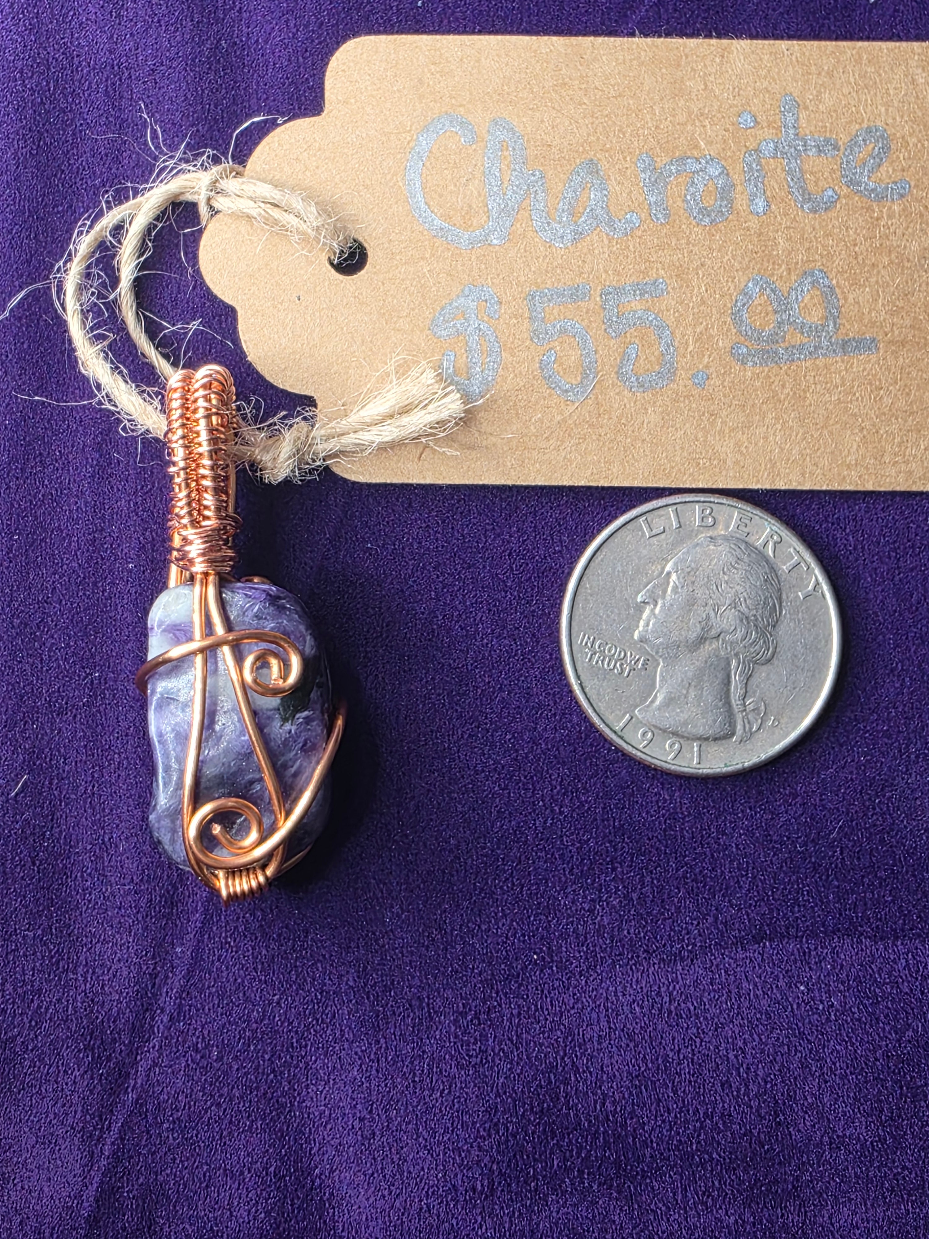 Charoite Freeform Pendant