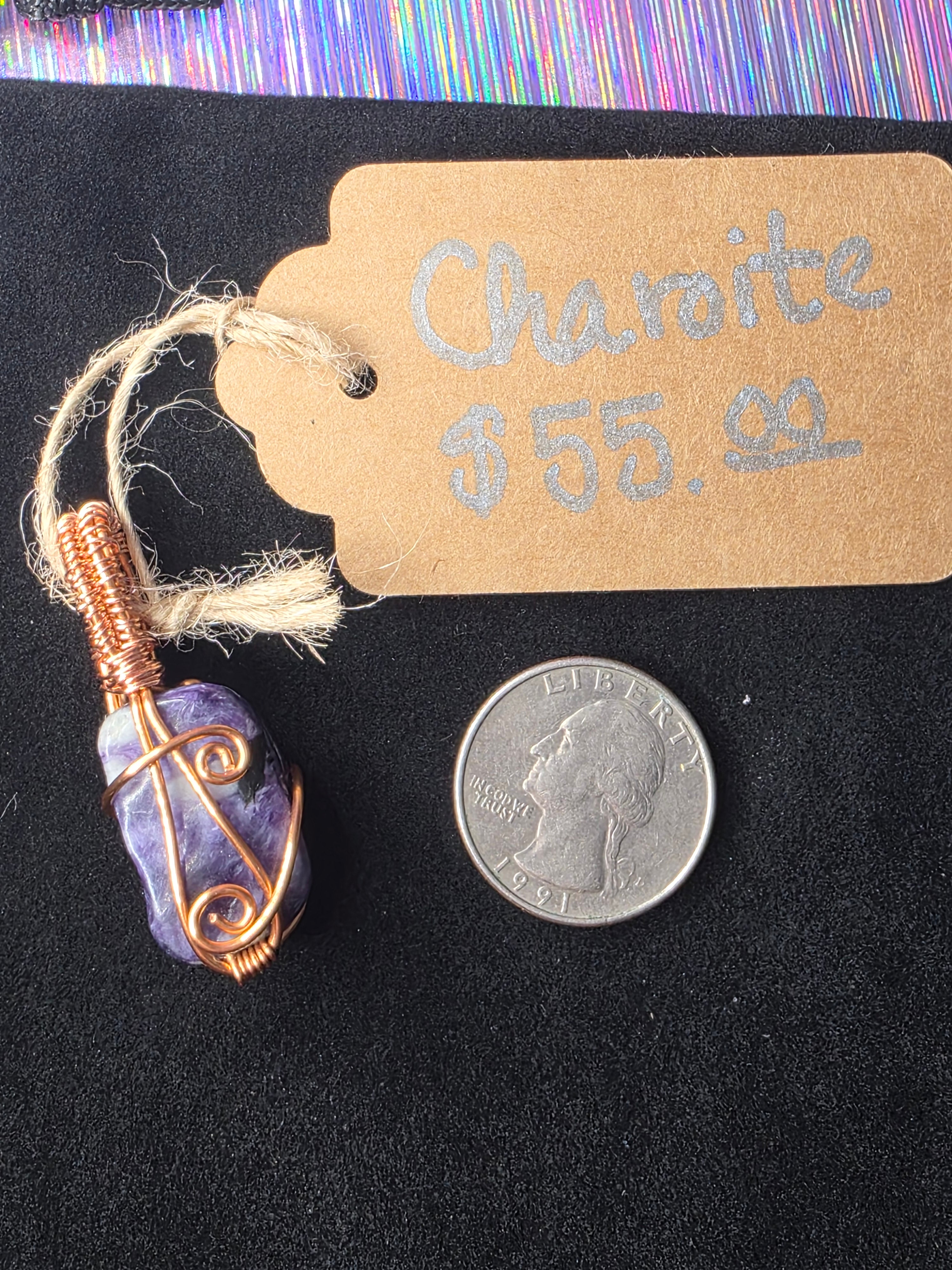 Charoite Freeform Pendant