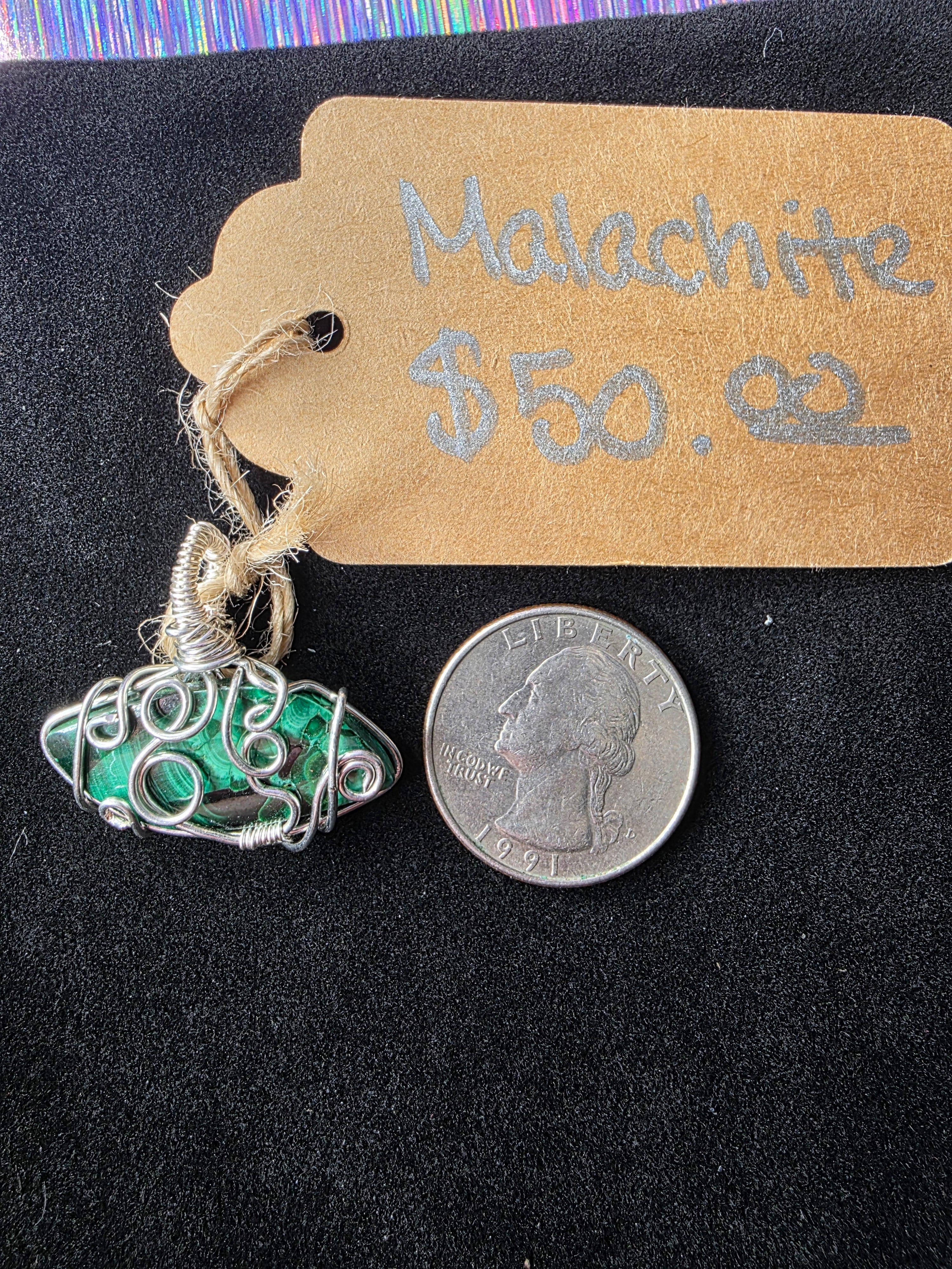 Malachite Freeform Pendant