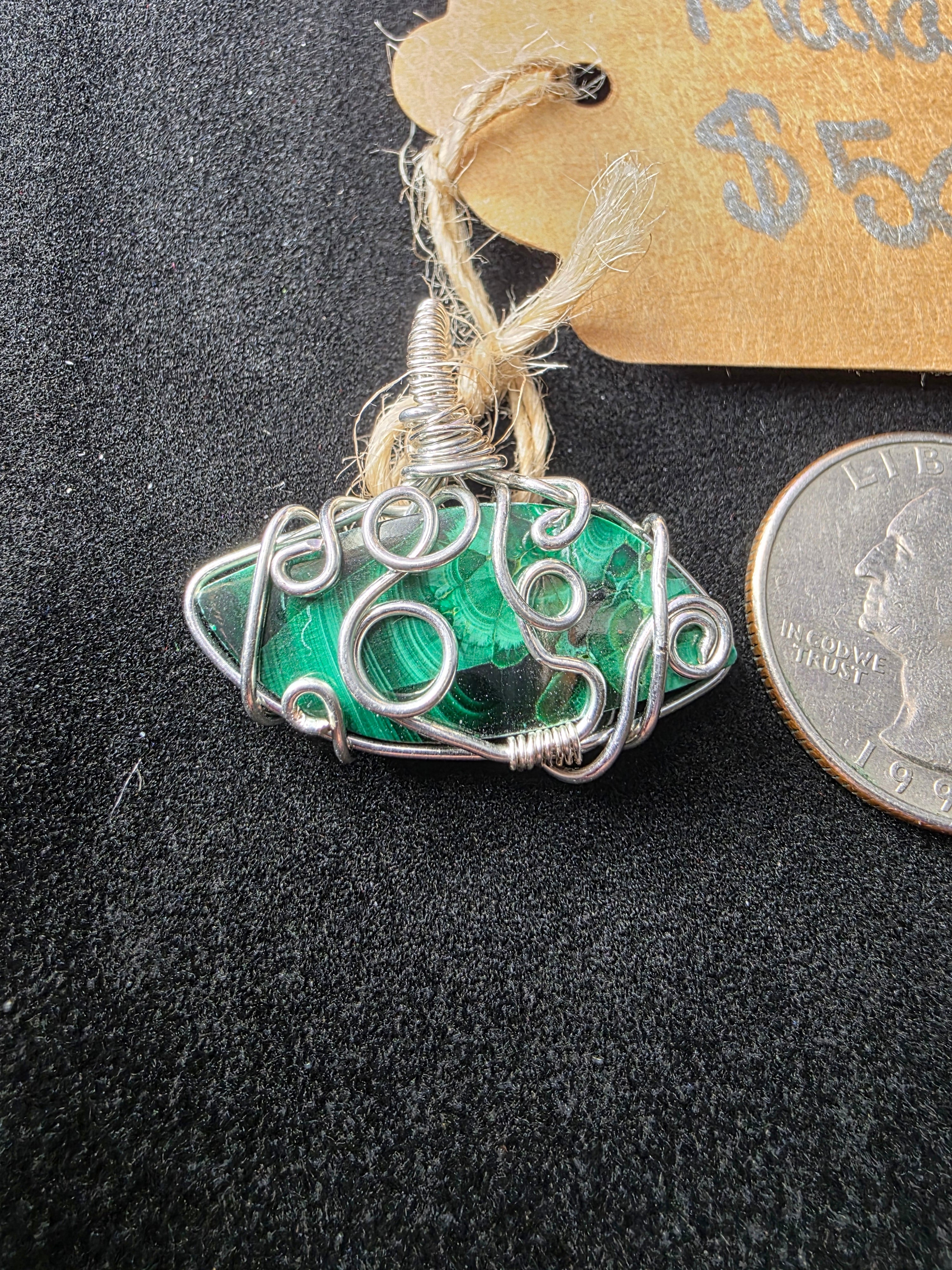 Malachite Freeform Pendant