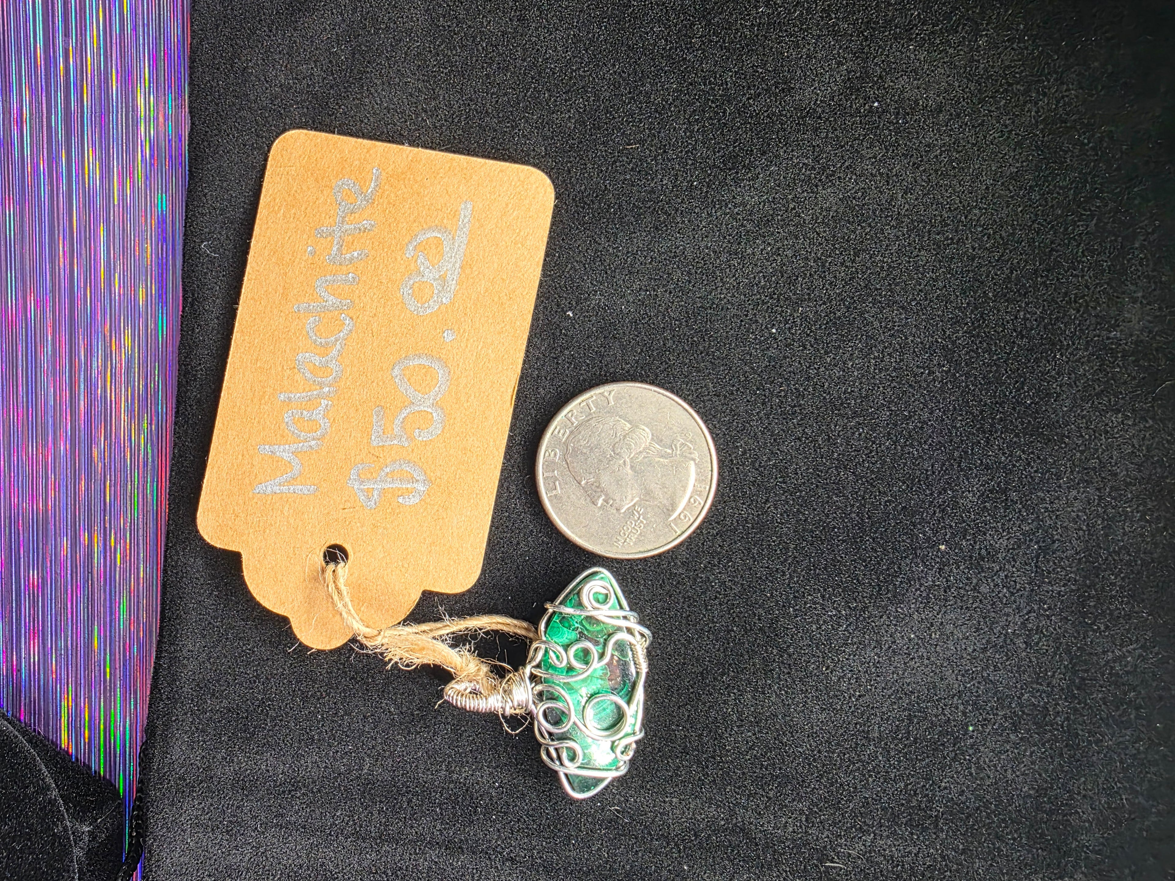Malachite Freeform Pendant