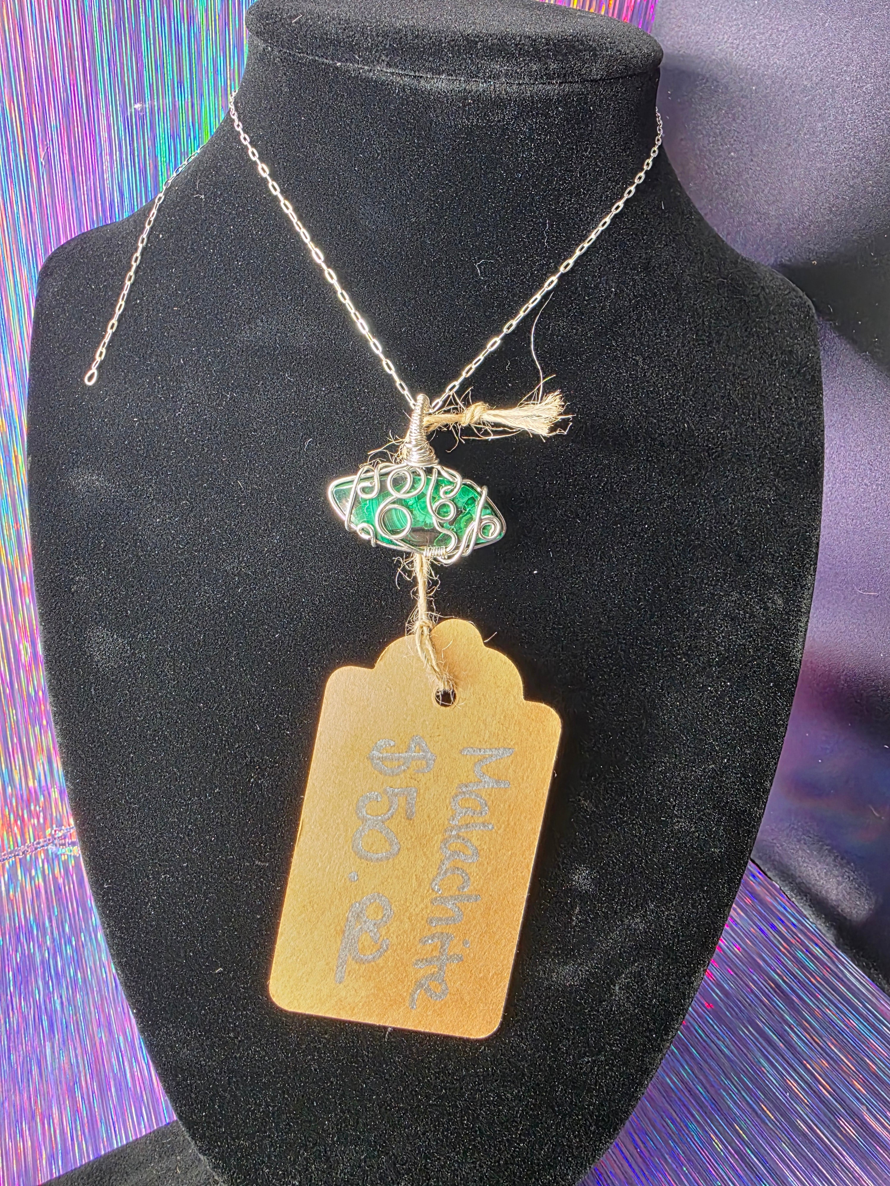 Malachite Freeform Pendant