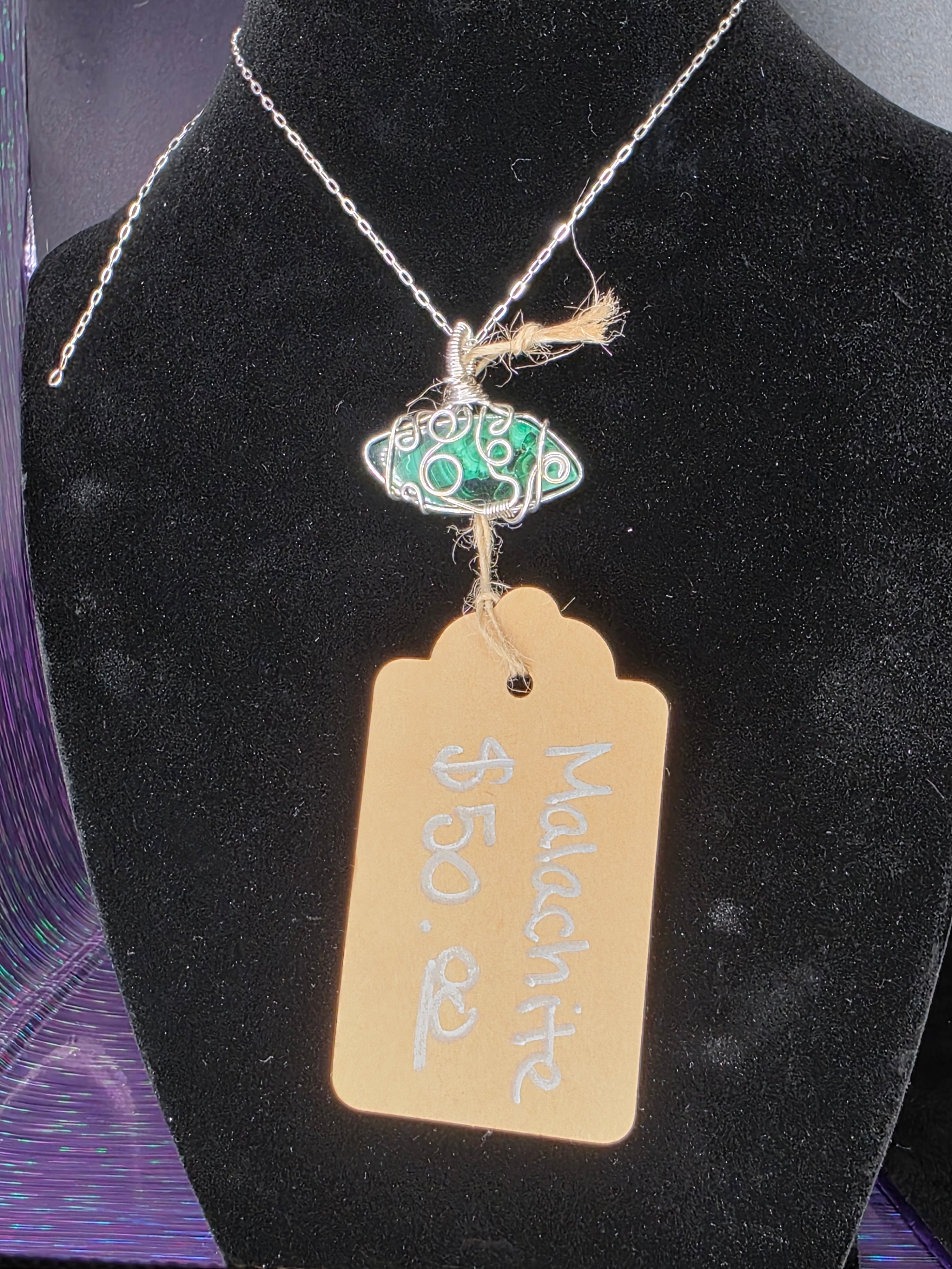 Malachite Freeform Pendant