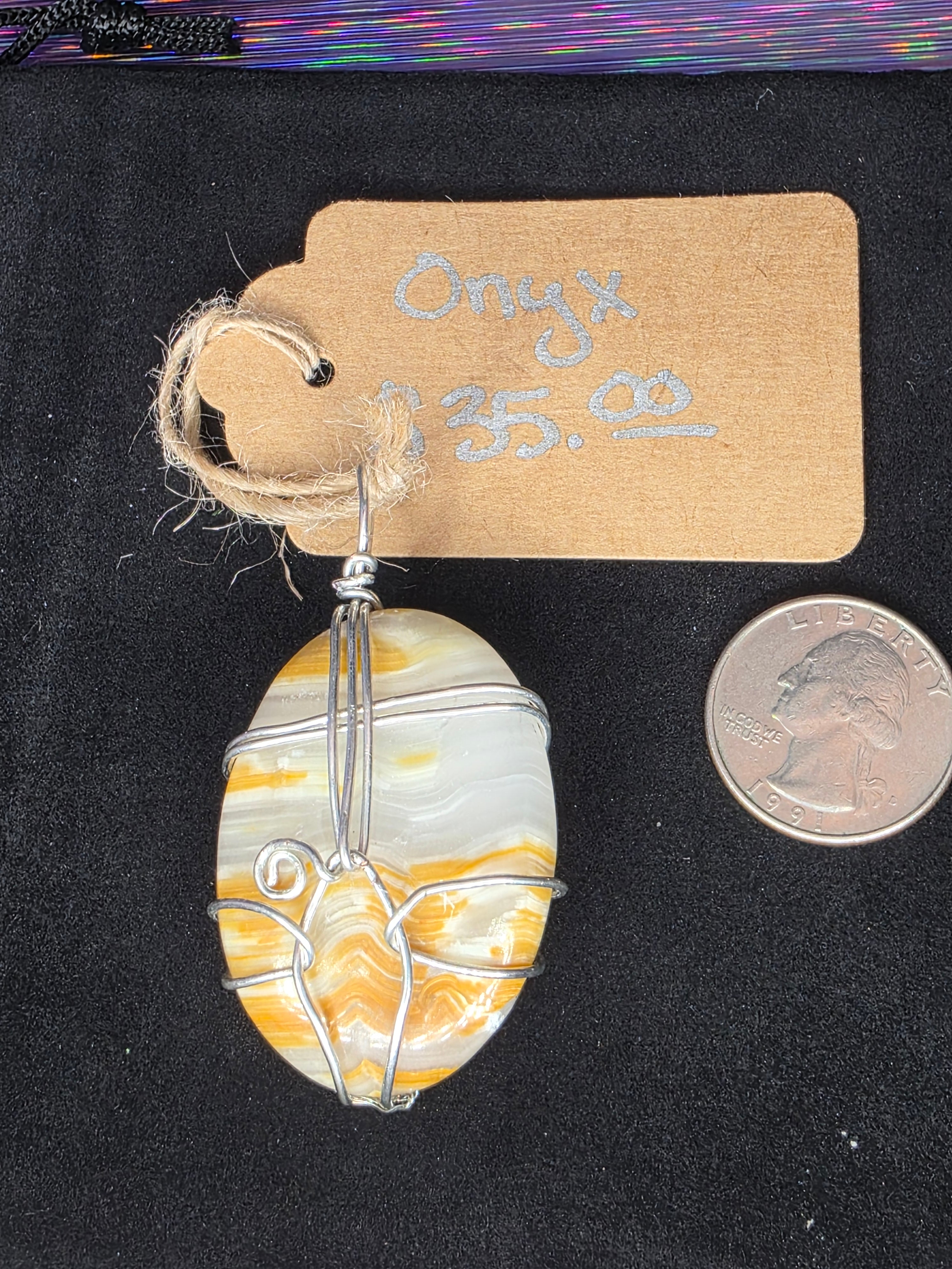 Banded Onyx Oval Pendant