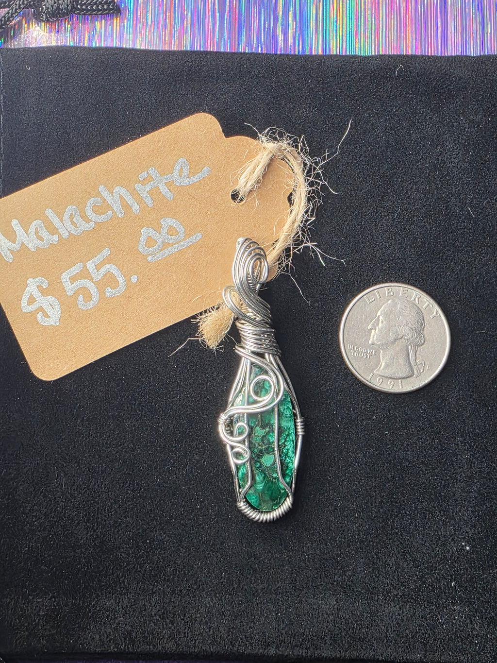 Malachite Mini Oval Pendant