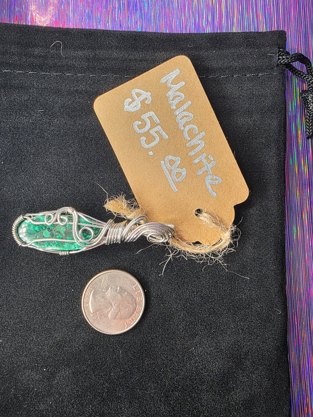 Malachite Mini Oval Pendant