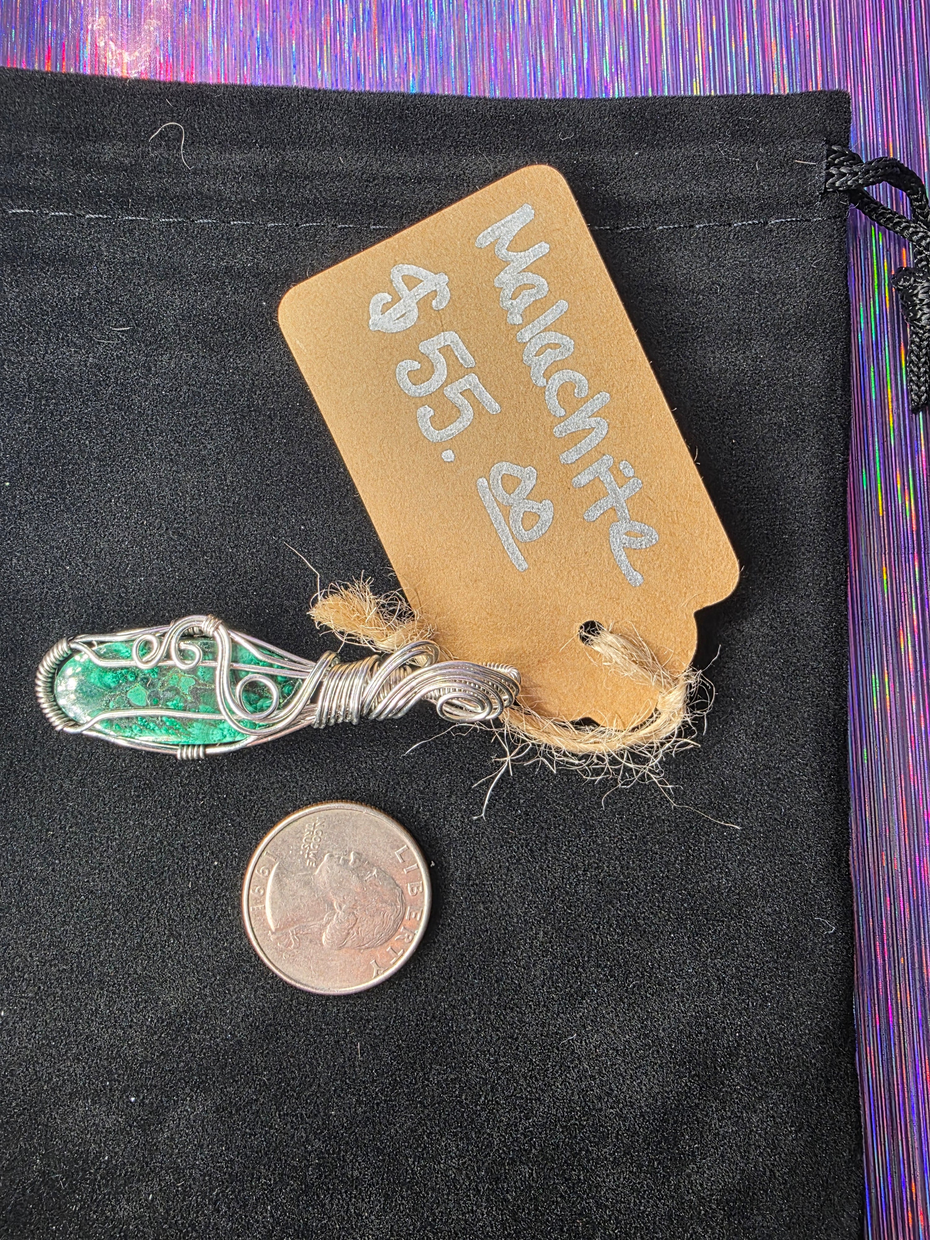Malachite Mini Oval Pendant