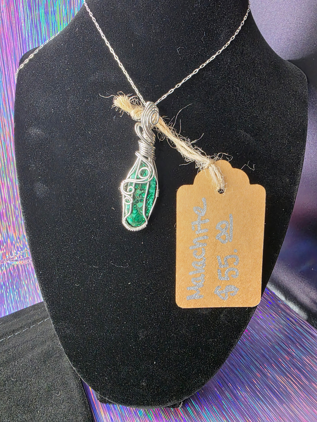 Malachite Mini Oval Pendant