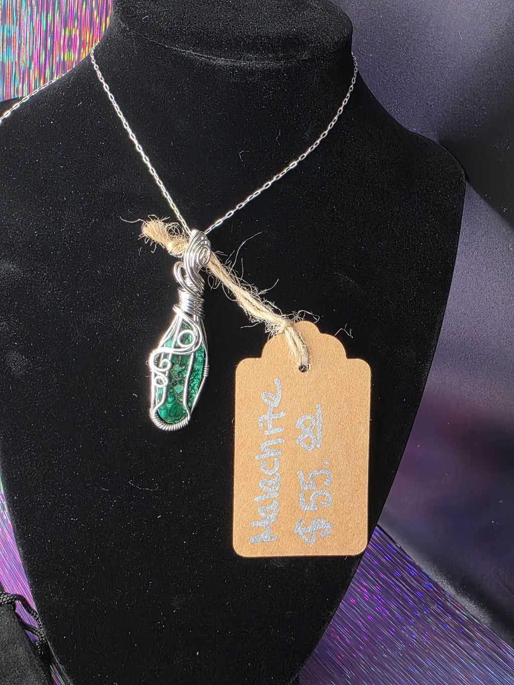 Malachite Mini Oval Pendant