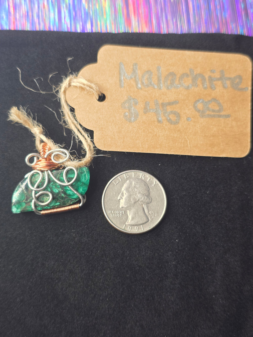 Malachite Dual Colored Freeform Pendant