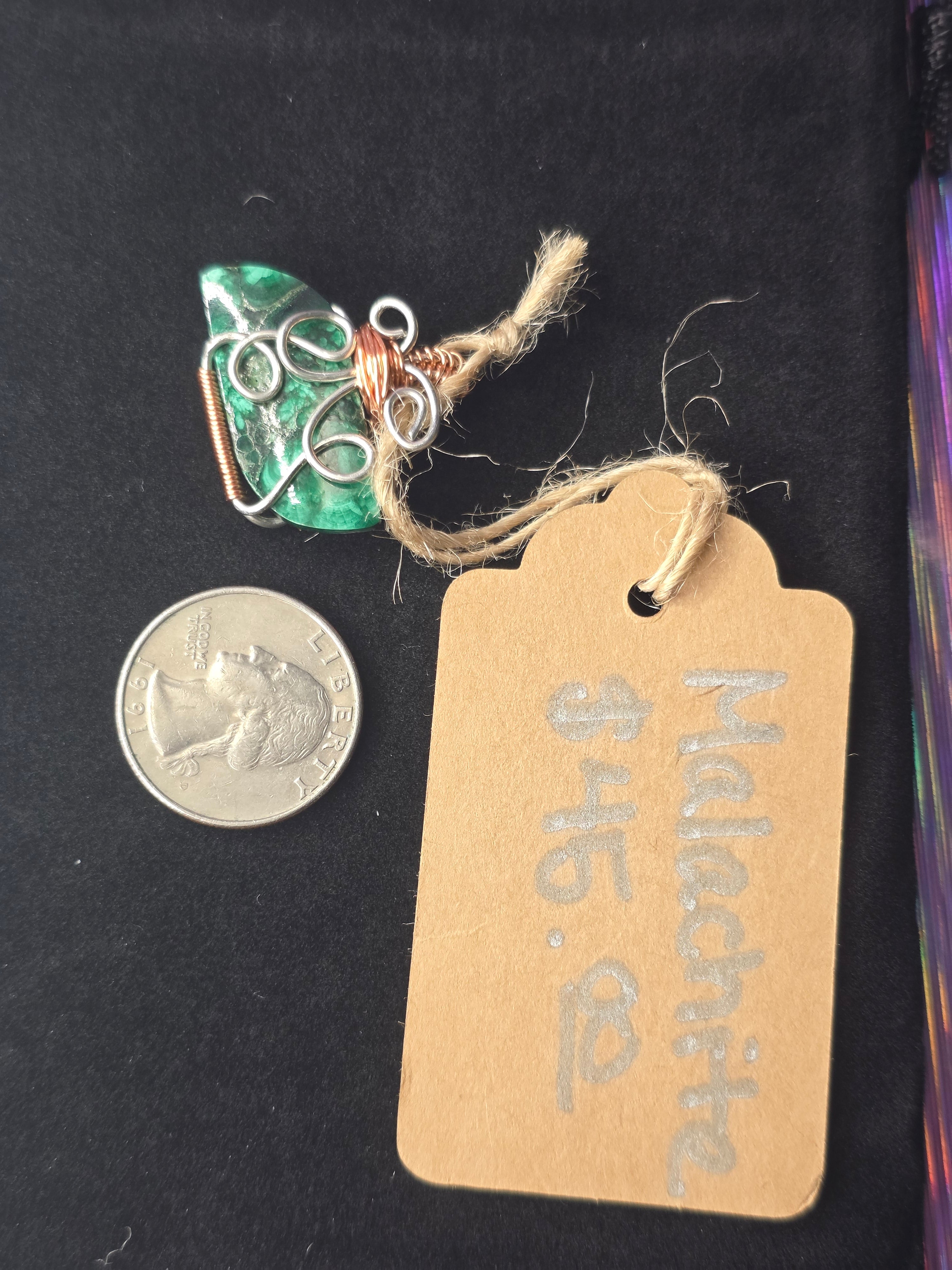 Malachite Dual Colored Freeform Pendant