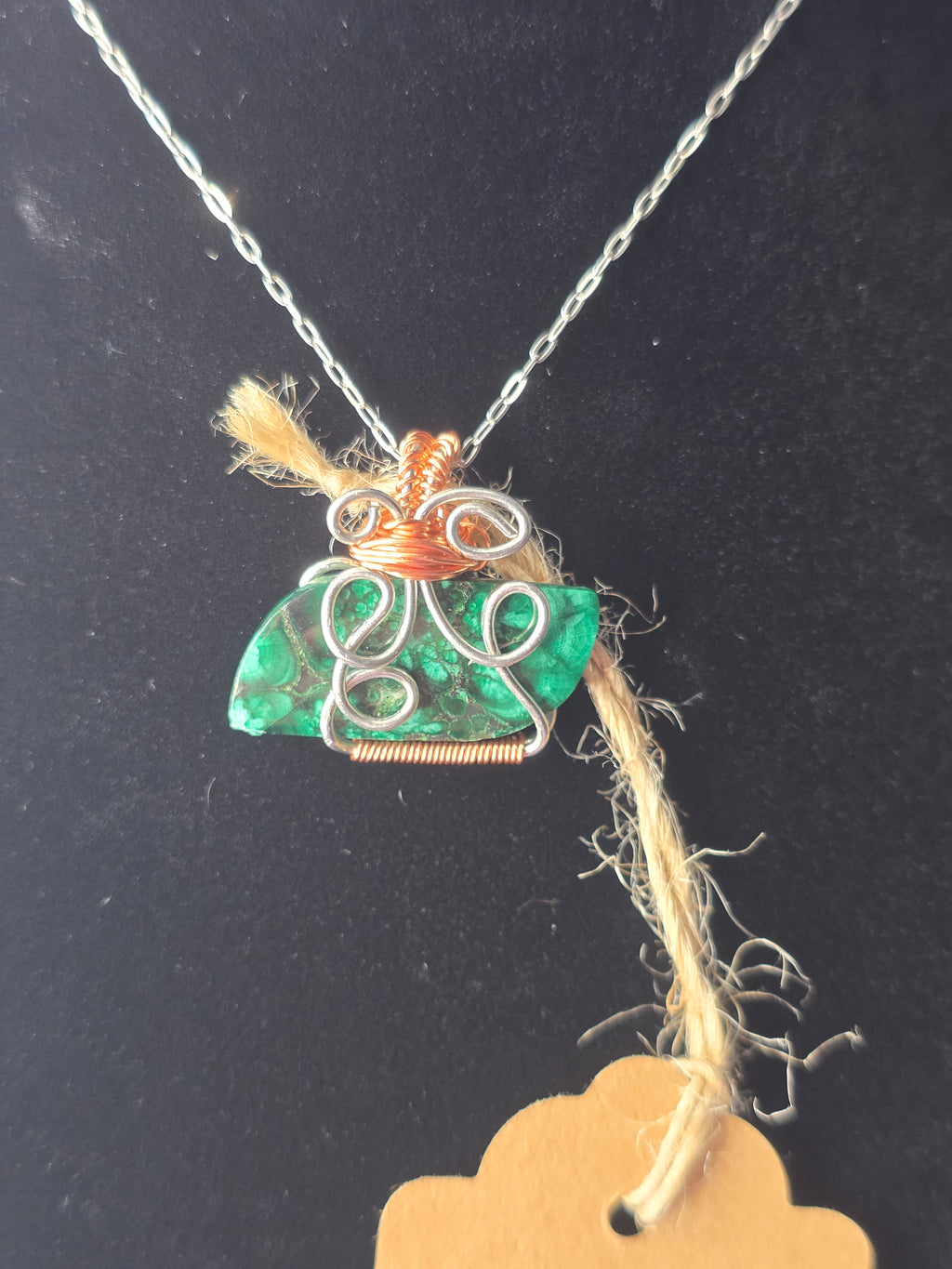 Malachite Dual Colored Freeform Pendant