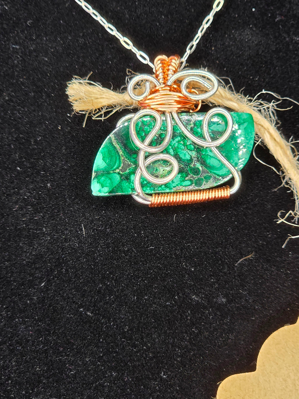 Malachite Dual Colored Freeform Pendant