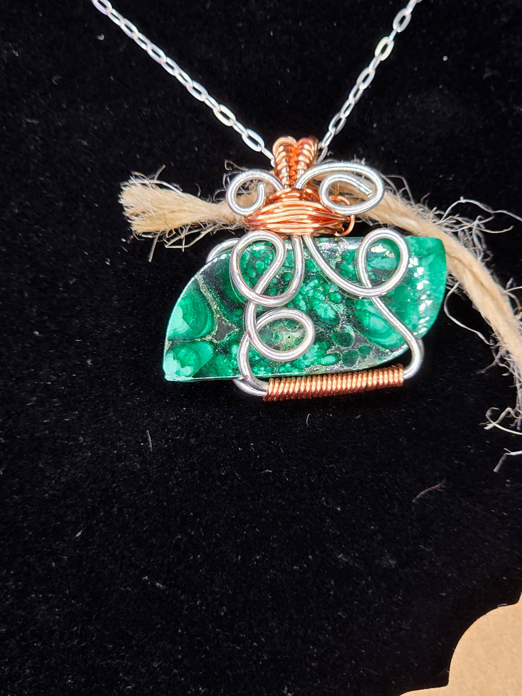 Malachite Dual Colored Freeform Pendant