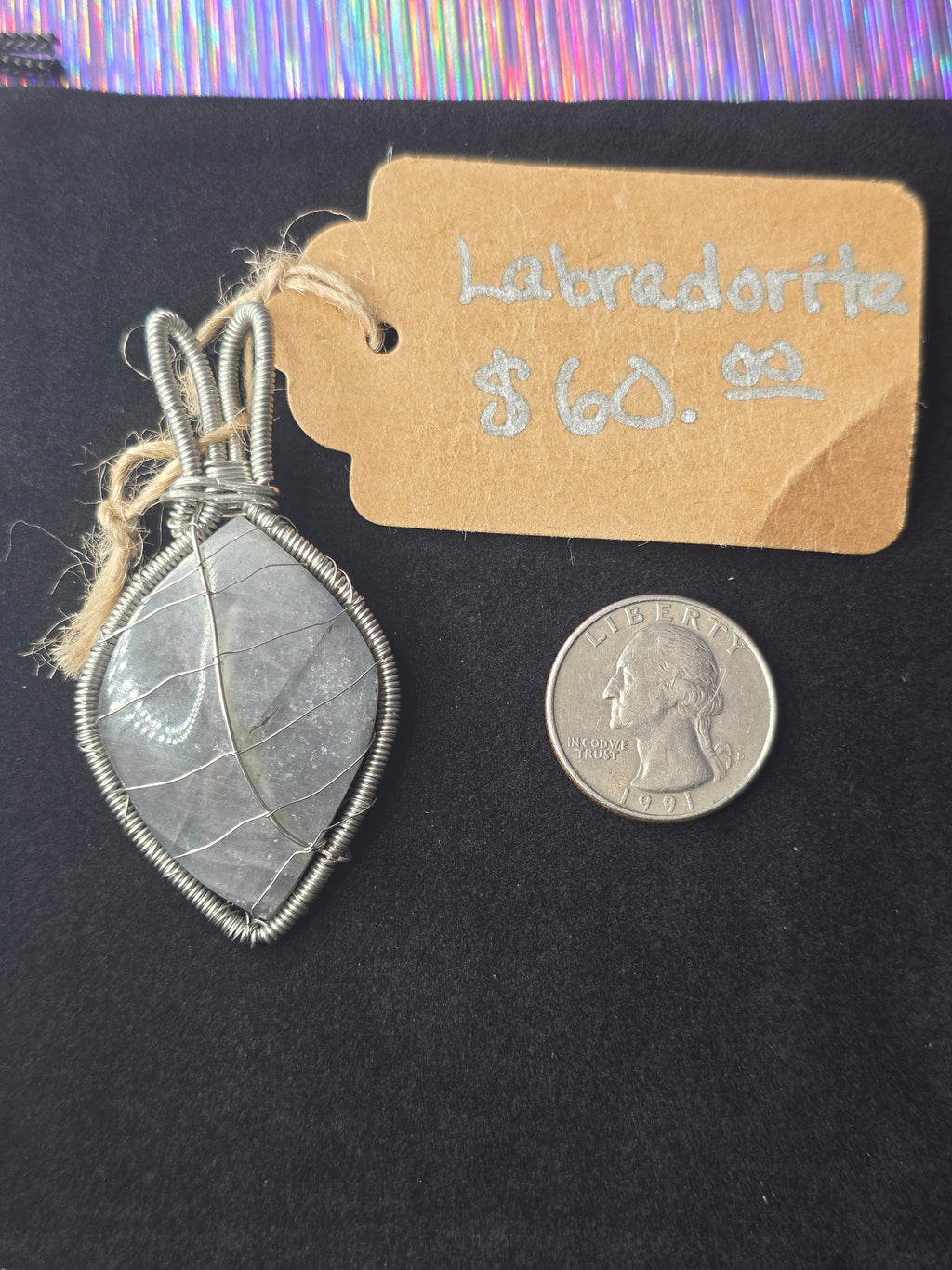 Labradorite Leaf Pendant