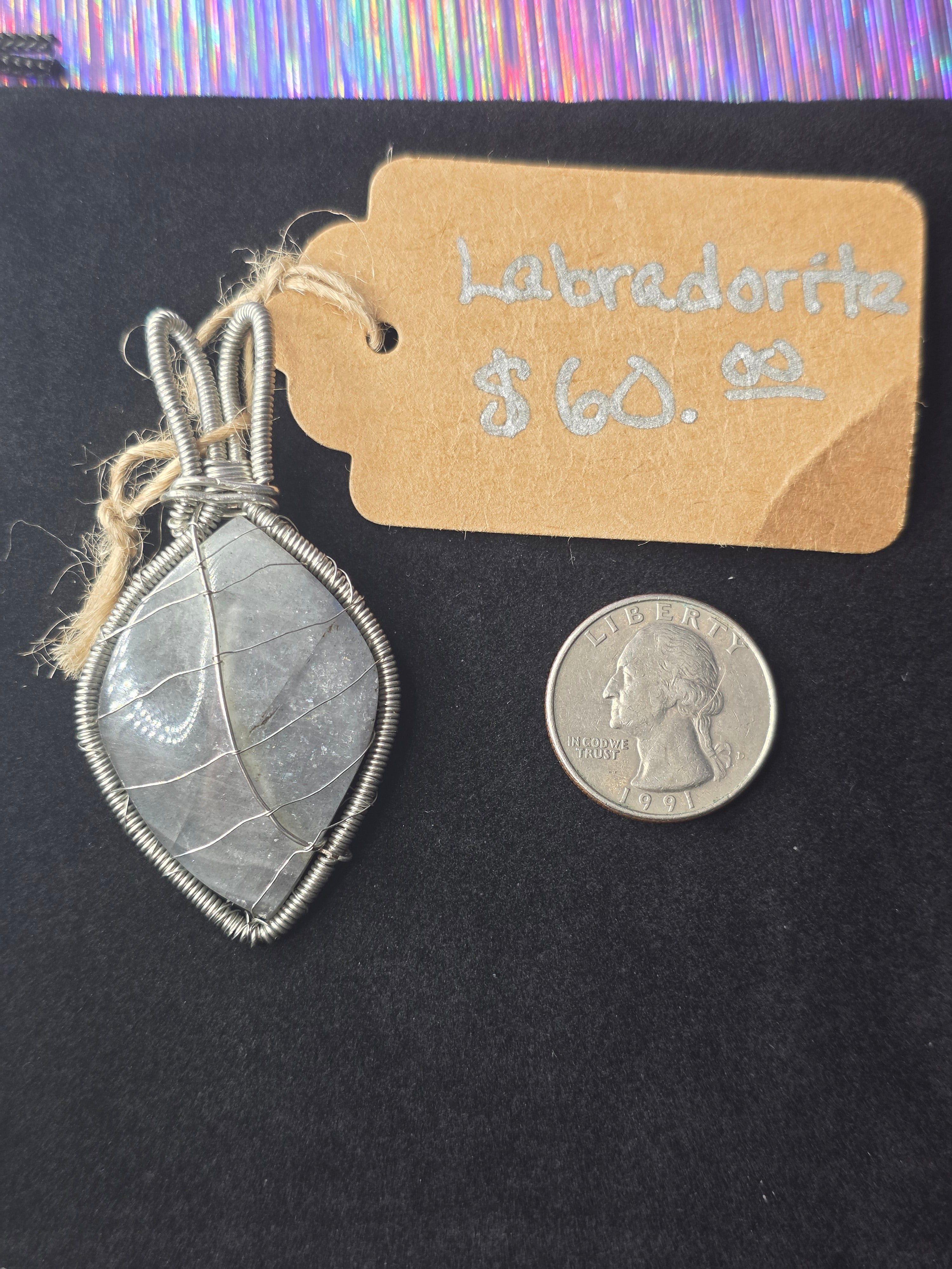 Labradorite Leaf Pendant