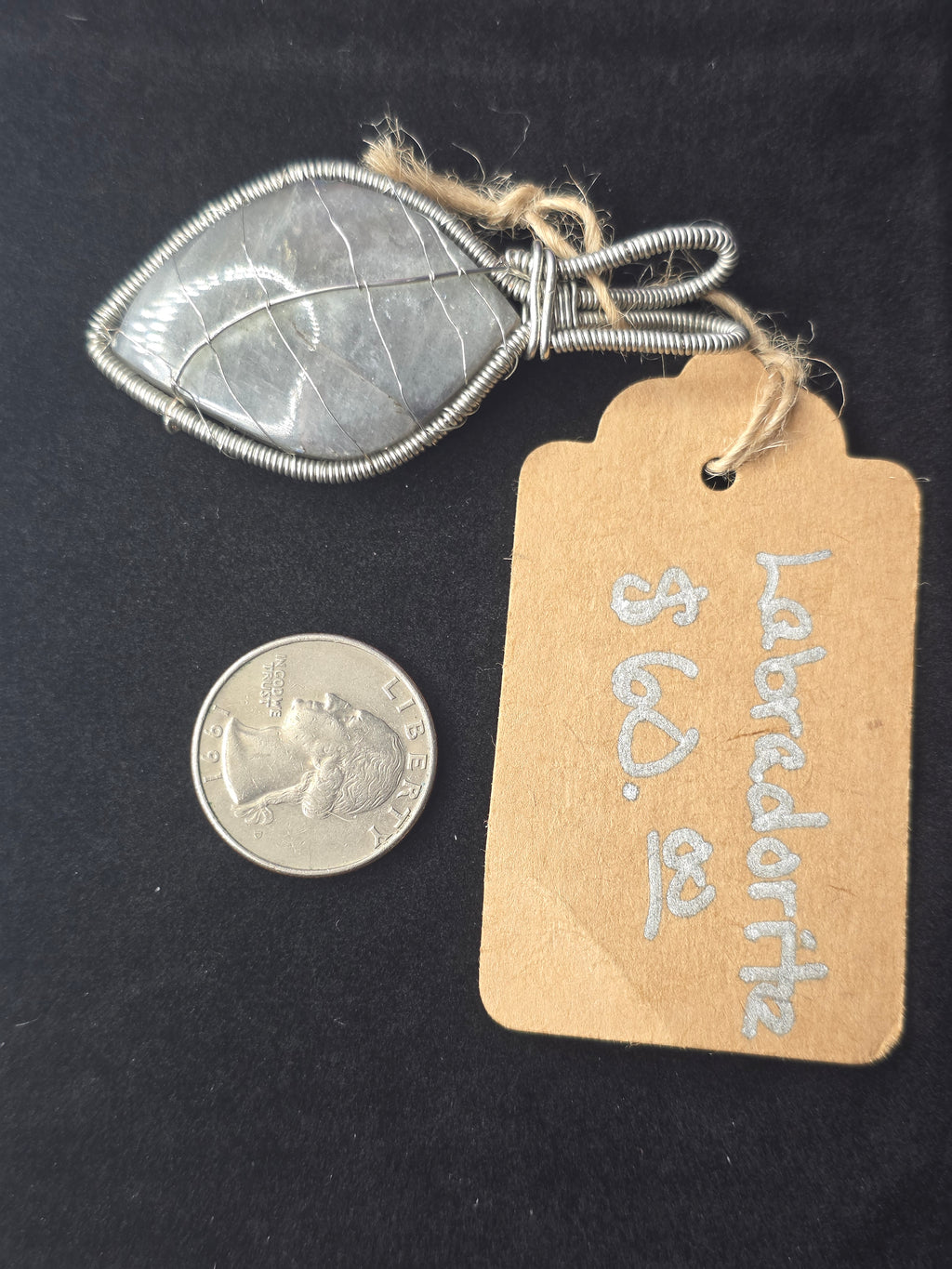 Labradorite Leaf Pendant