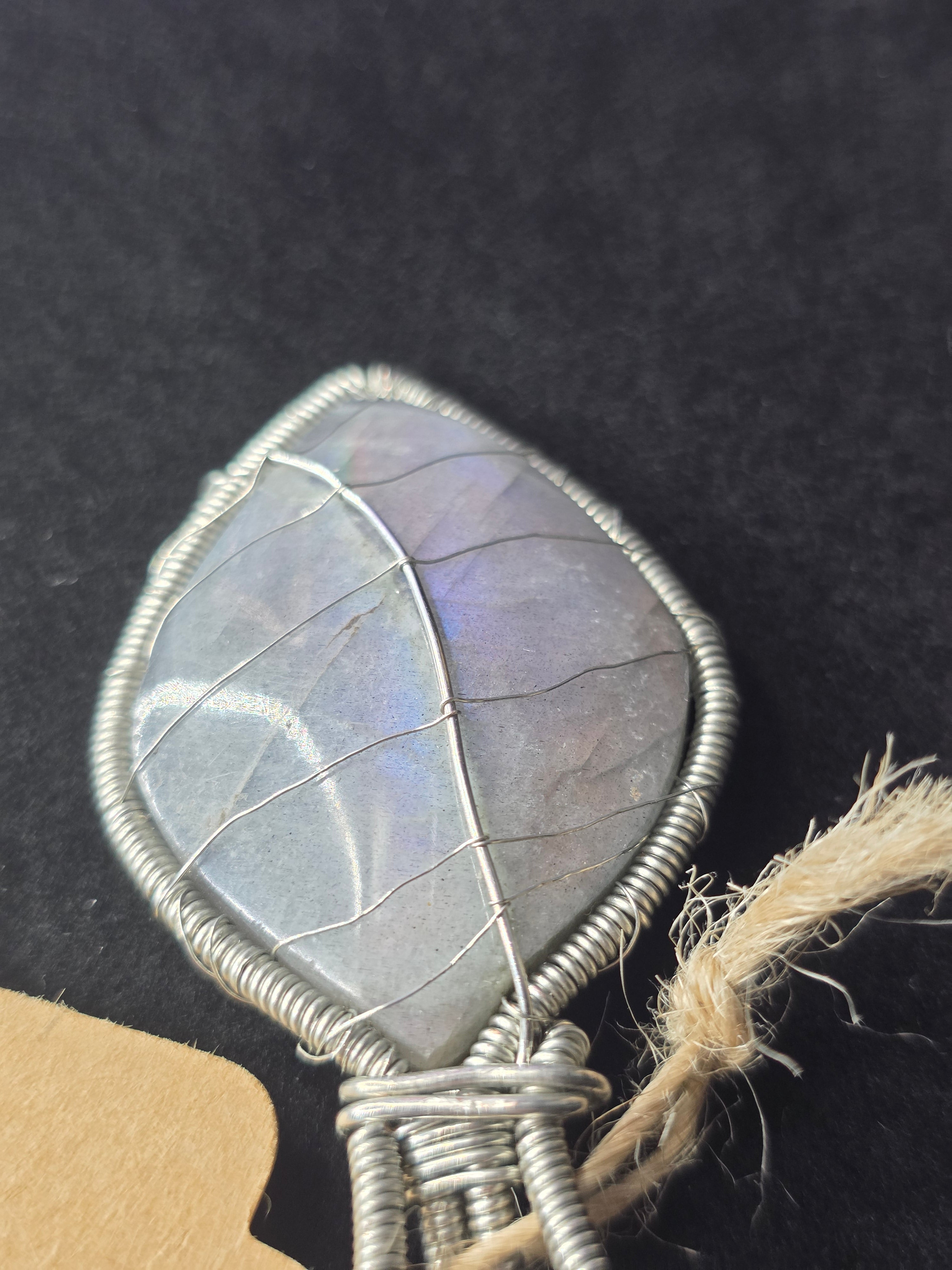 Labradorite Leaf Pendant