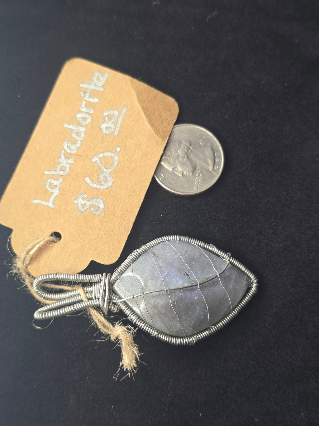Labradorite Leaf Pendant