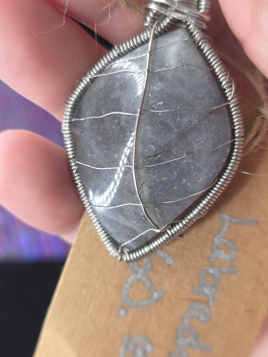 Labradorite Leaf Pendant