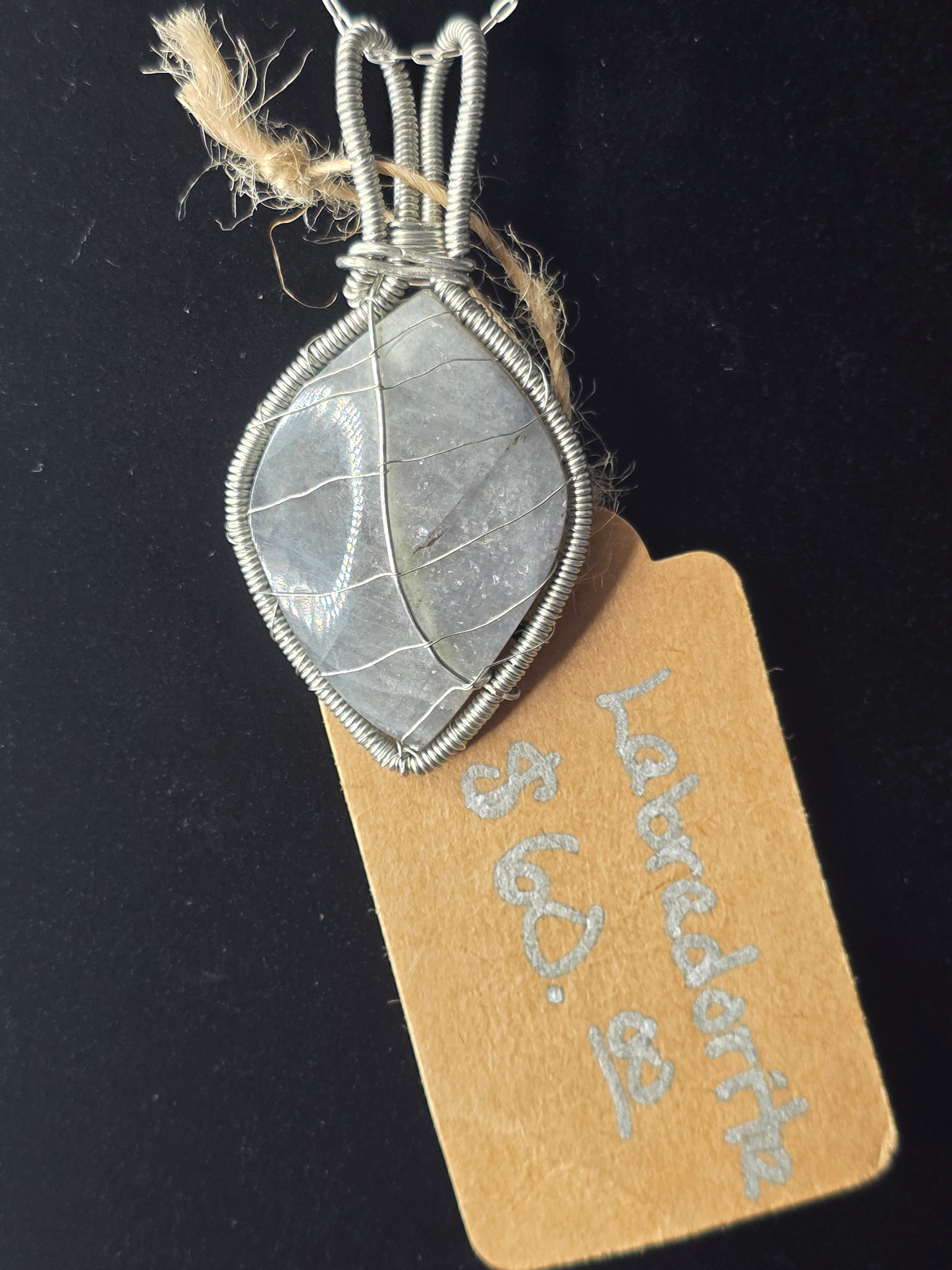 Labradorite Leaf Pendant