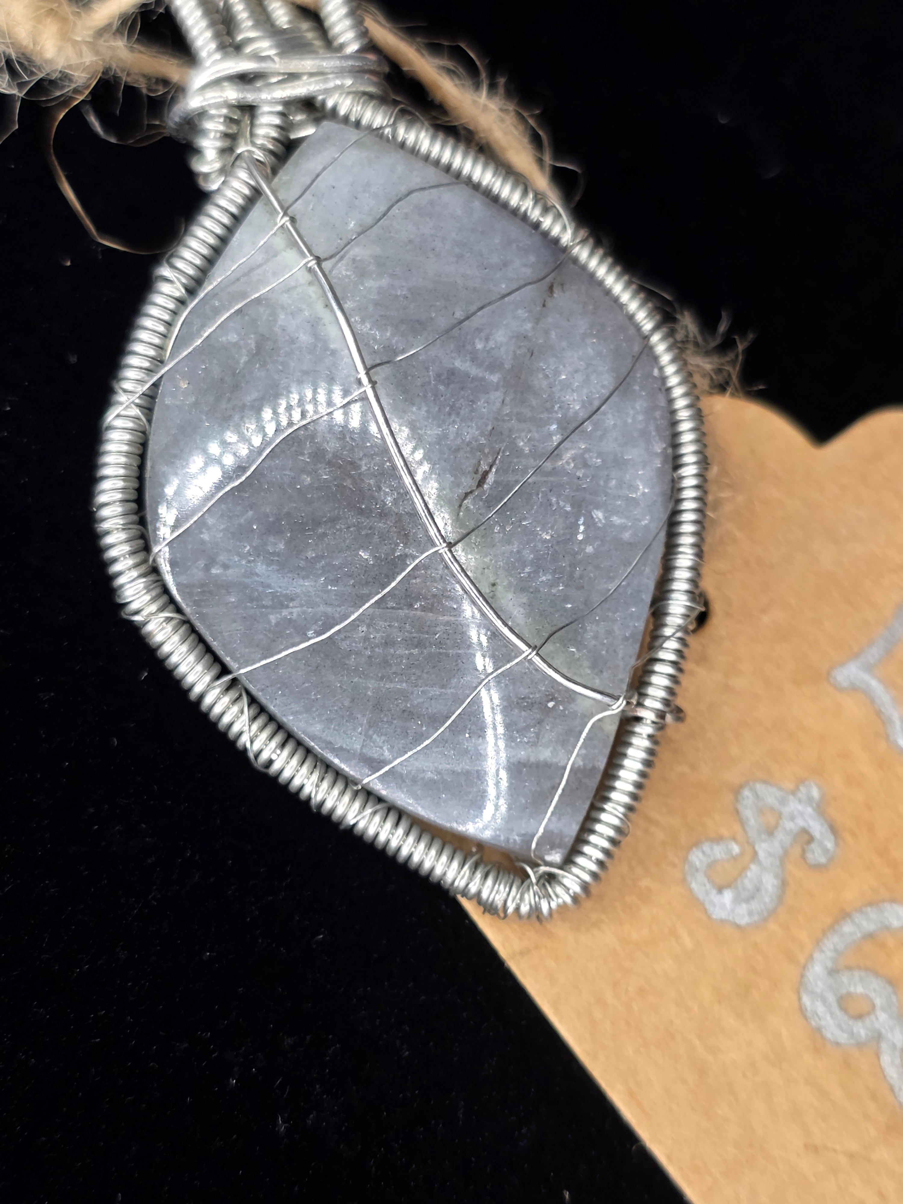 Labradorite Leaf Pendant