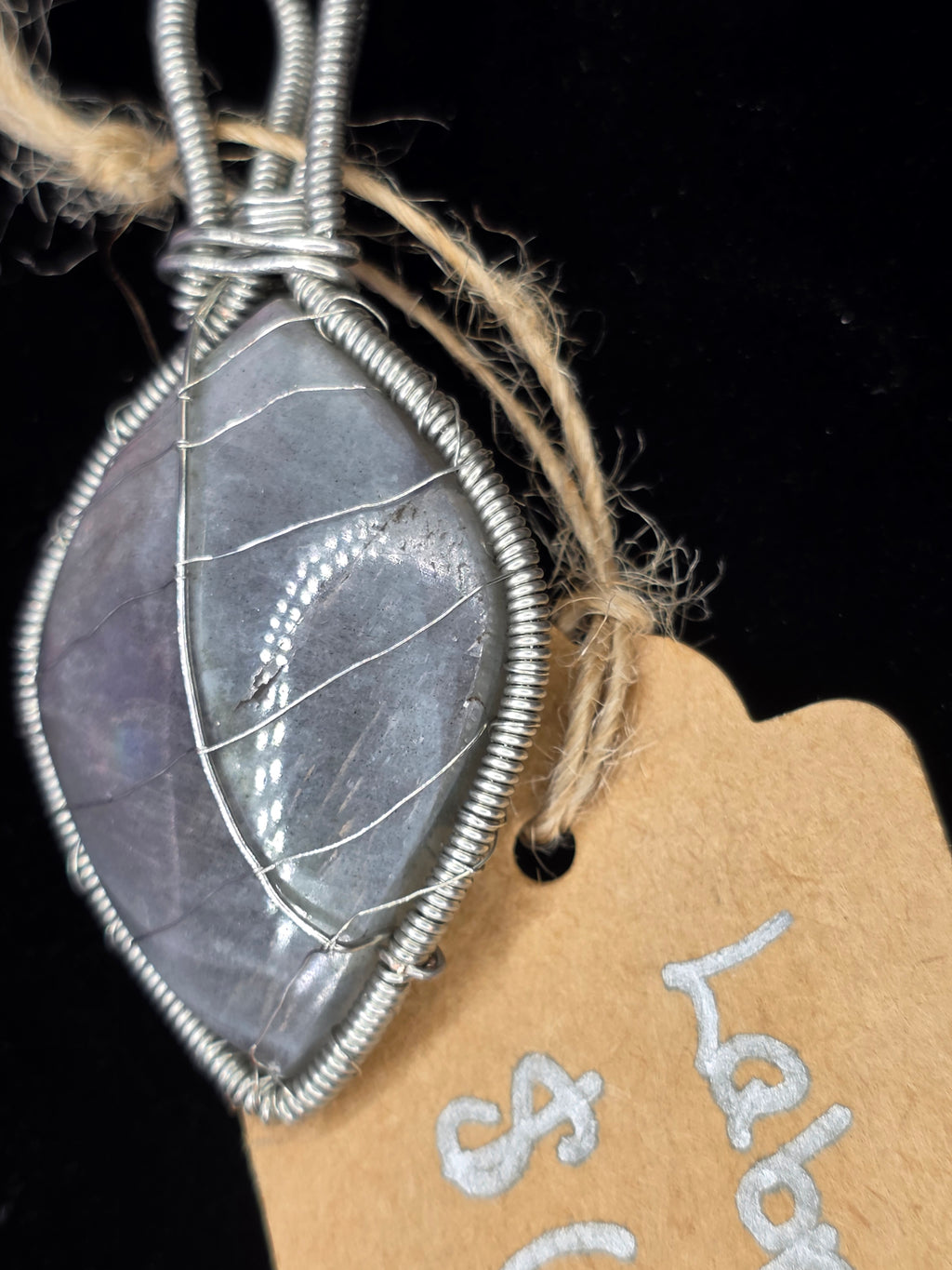 Labradorite Leaf Pendant